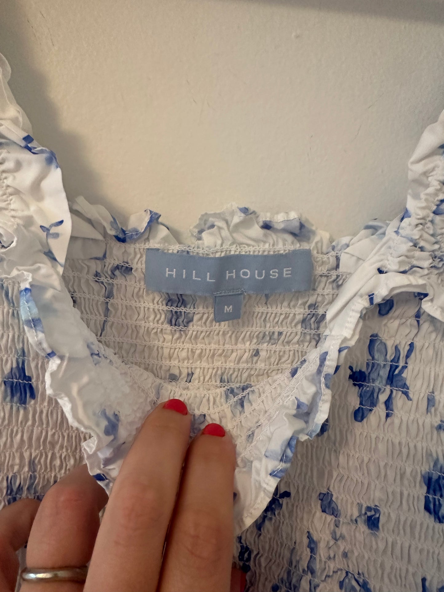 Hill House The Ellie Nap Dress in Blue Botanical - Size Medium