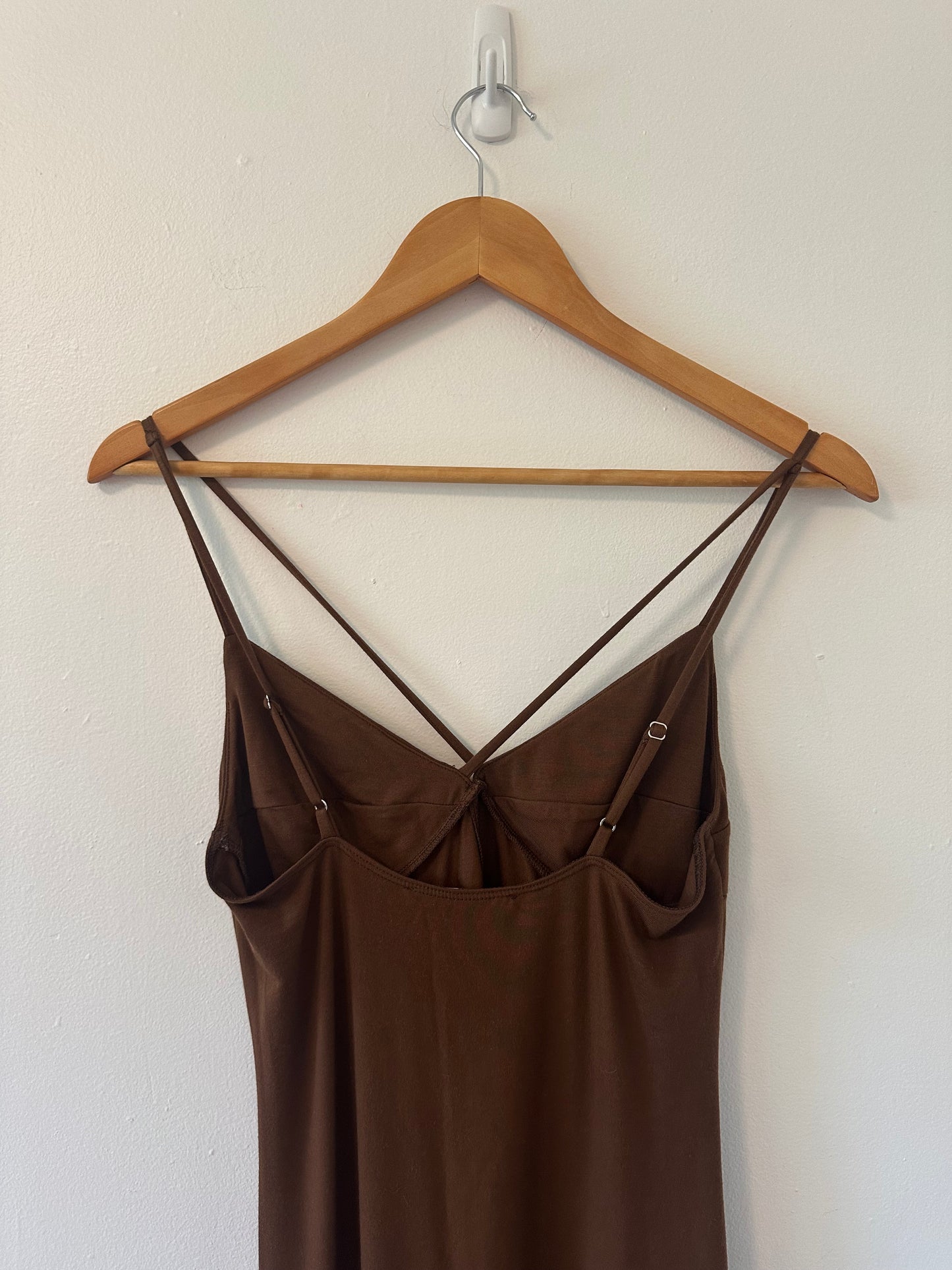 Reformation Lainey Bodycon Knit Maxi Dress in Brown - Size Small