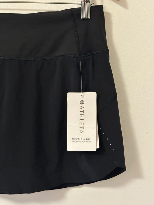 NWT Athleta Run With It High Rise 14 Skort in Black | Size Small