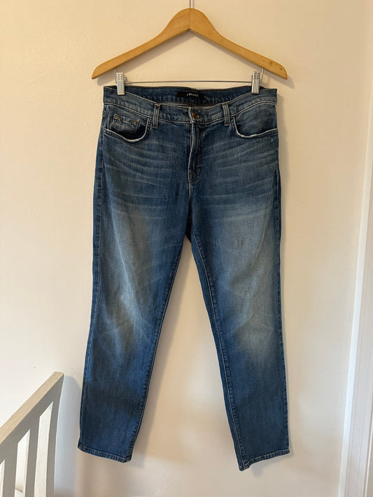 J Brand Cropped Ellis Blue Denim Jeans in Rival - Size 29
