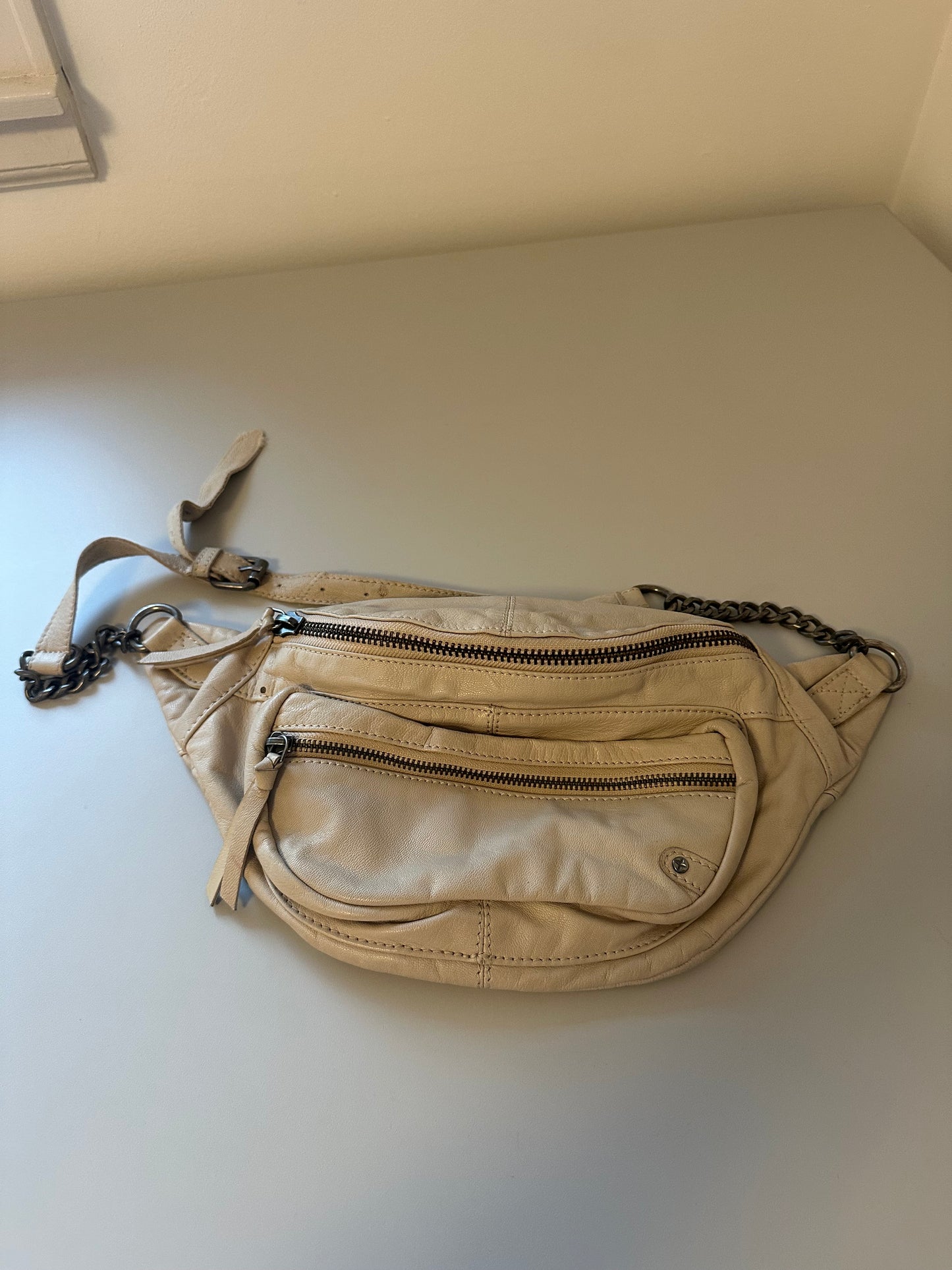 Free People Archer Leather Chain Strap Sling Bag