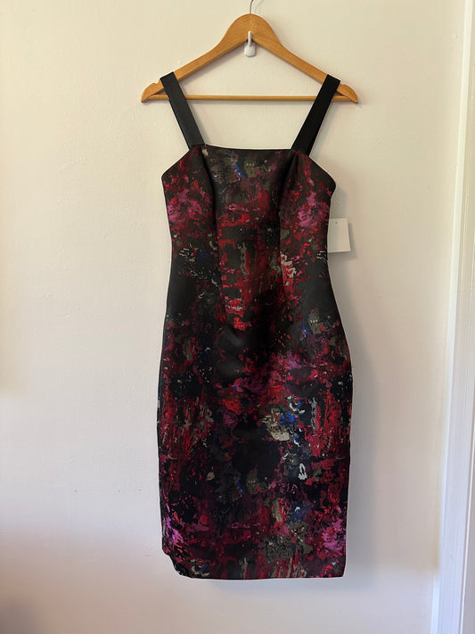 DB Studio NWT Black and Red Brocade Mini Dress | Size 4