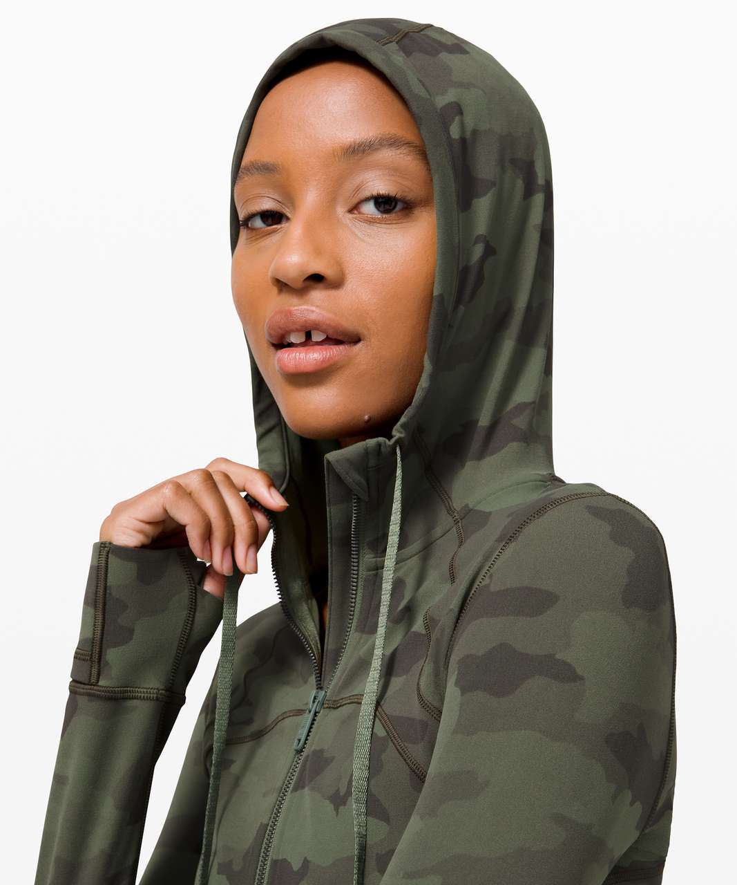Lululemon Hooded Define Jacket *Nulu Camo Green Twill Multi - Size 8