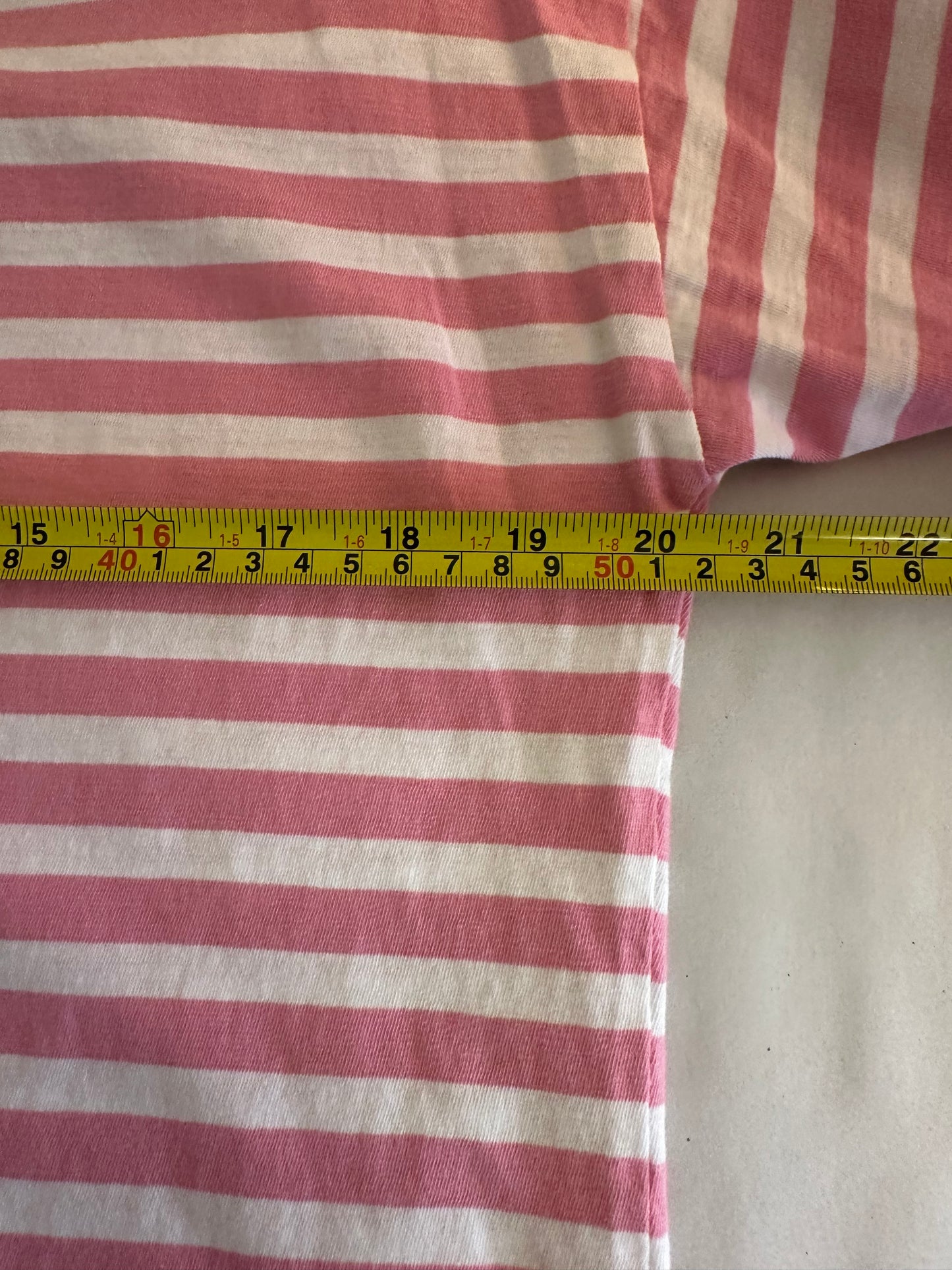 J.Crew Pink and White Striped Long Sleeve Slub Shirt - Size Medium