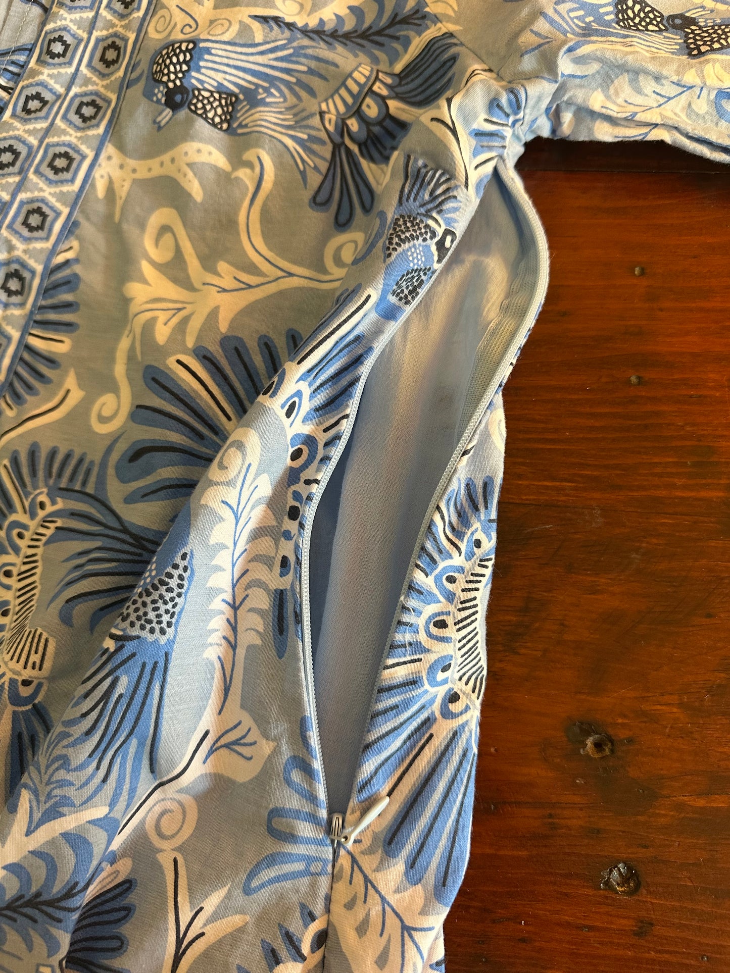 Sail to Sable CK Bradley Kaftan Dress in Peacock Paisley Blue - Size Medium