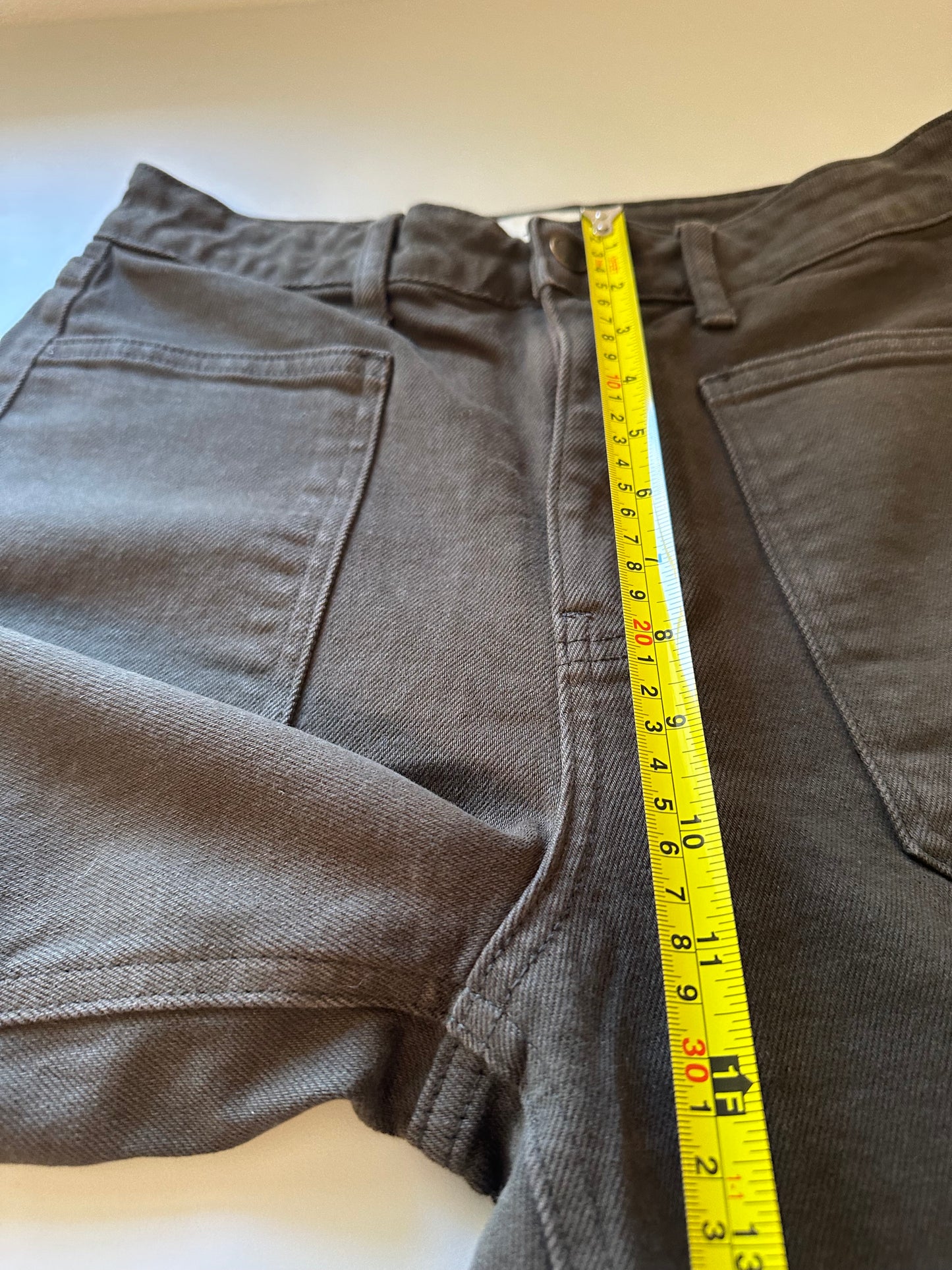 Just Black Brown Denim Patch Pocket Wide Leg Jeans | Size 27