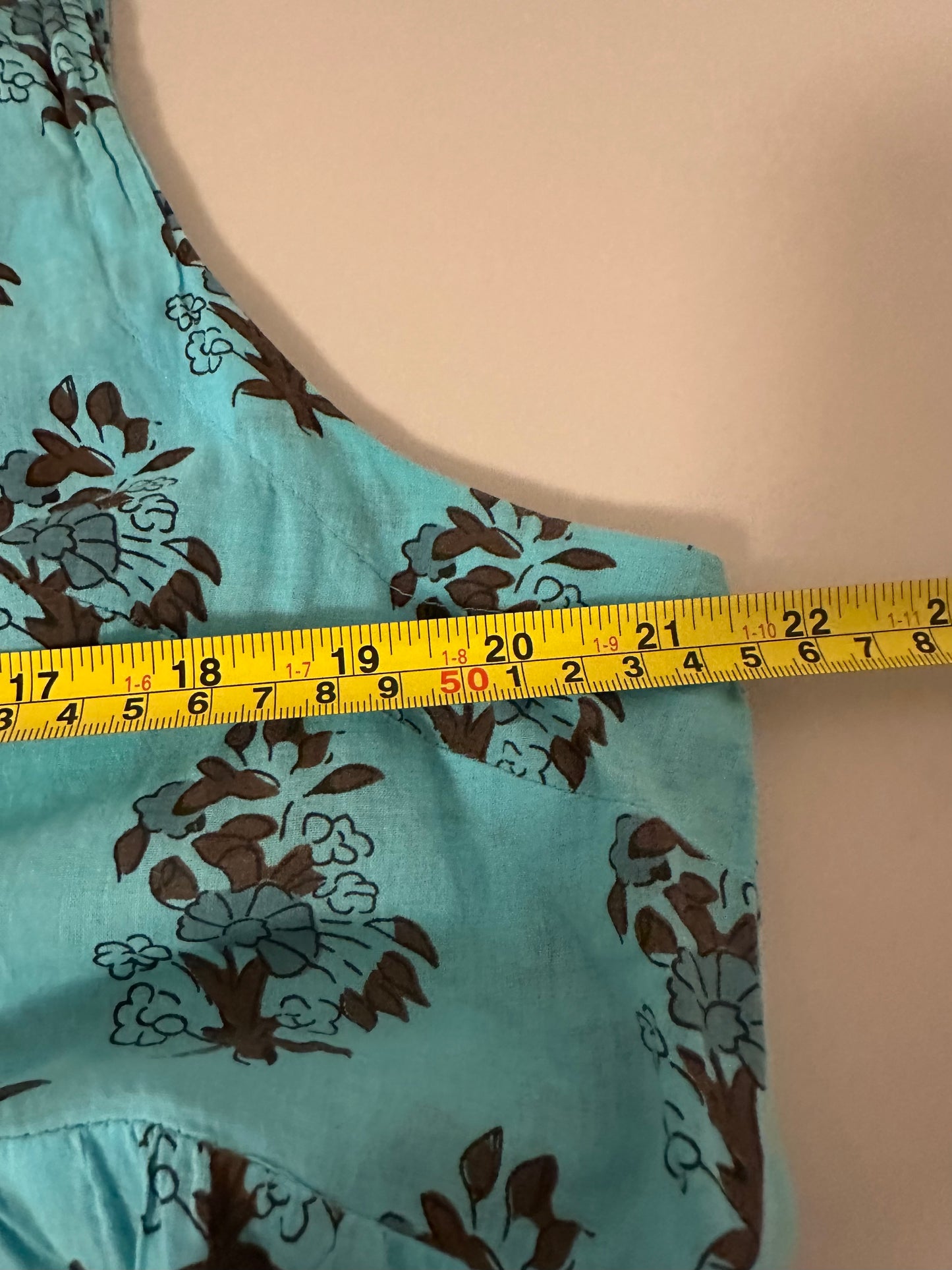 Tuckernuck Tropical Turquoise Bouquet Salty Paloma Sleeveless Caftan Dress | Size XL