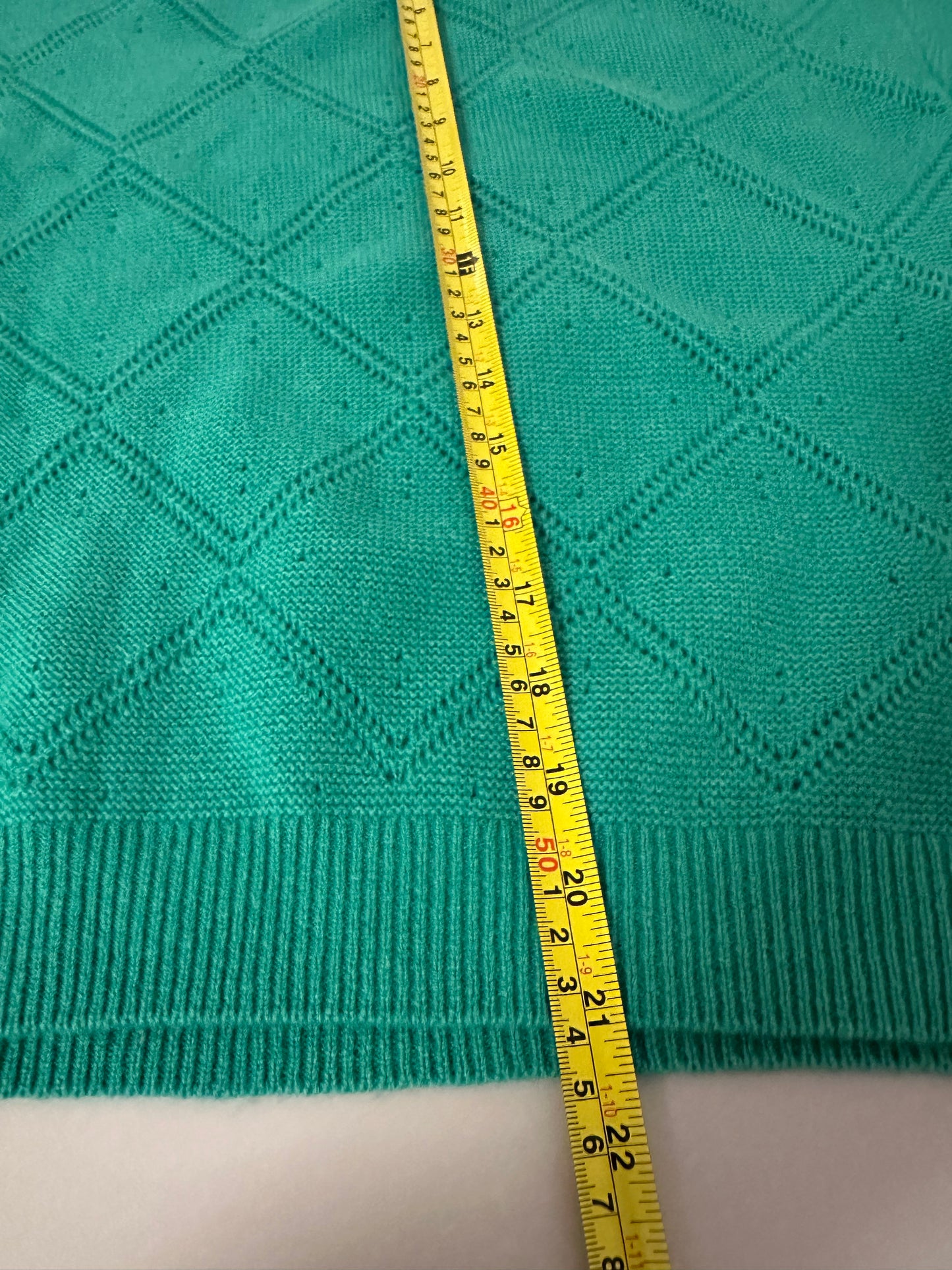 Vineyard Vines Women's Teal Pointelle Cashmere Sweater | Size XL