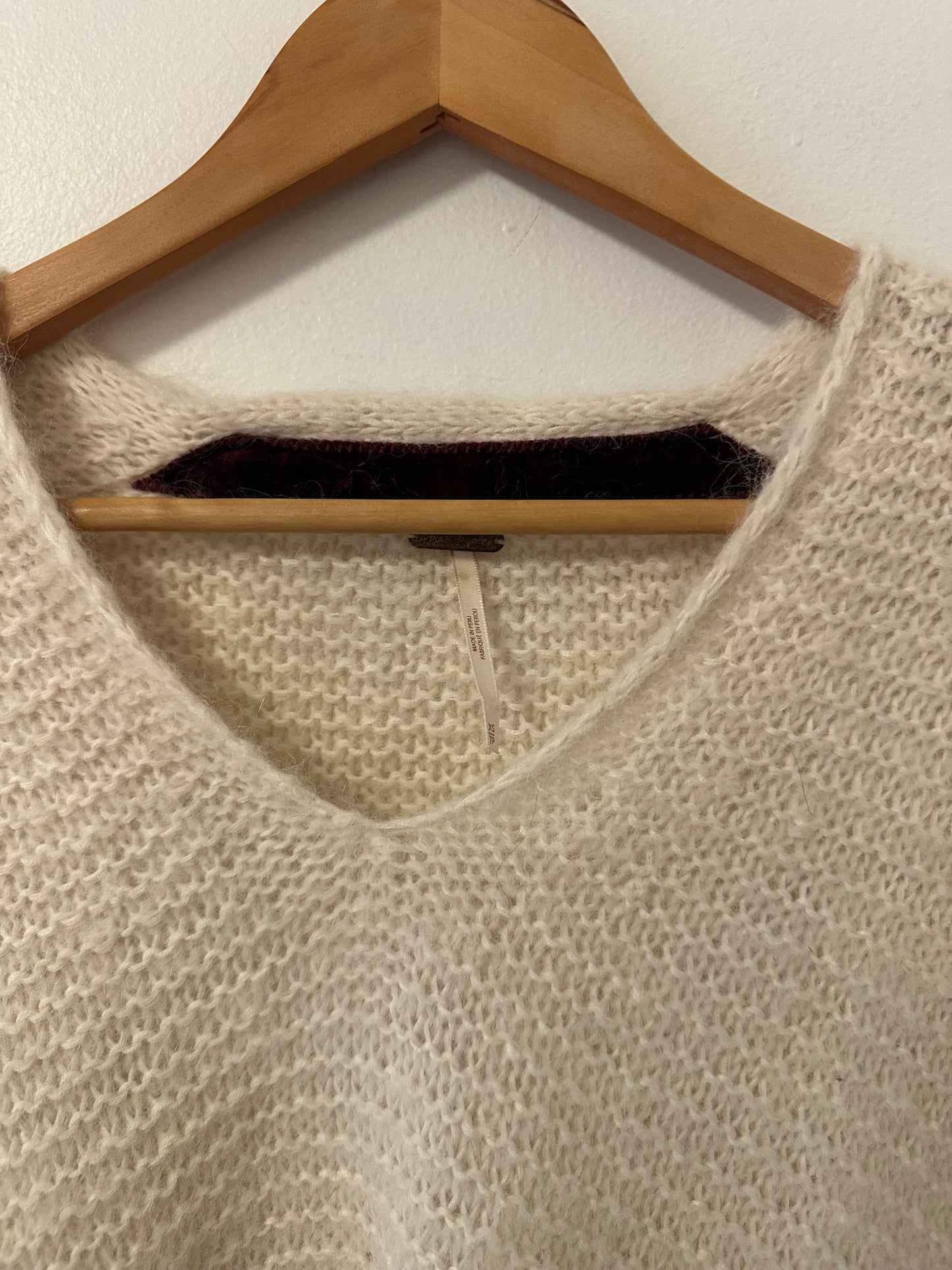 Free People Cream Oversized Sweater - Size XS