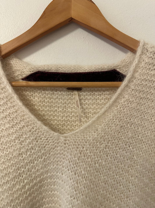 Free People Cream Oversized Sweater - Size XS