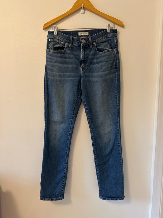Madewell The Slim Boy High Rise Stretch Jeans in Classic Blue | Size 27