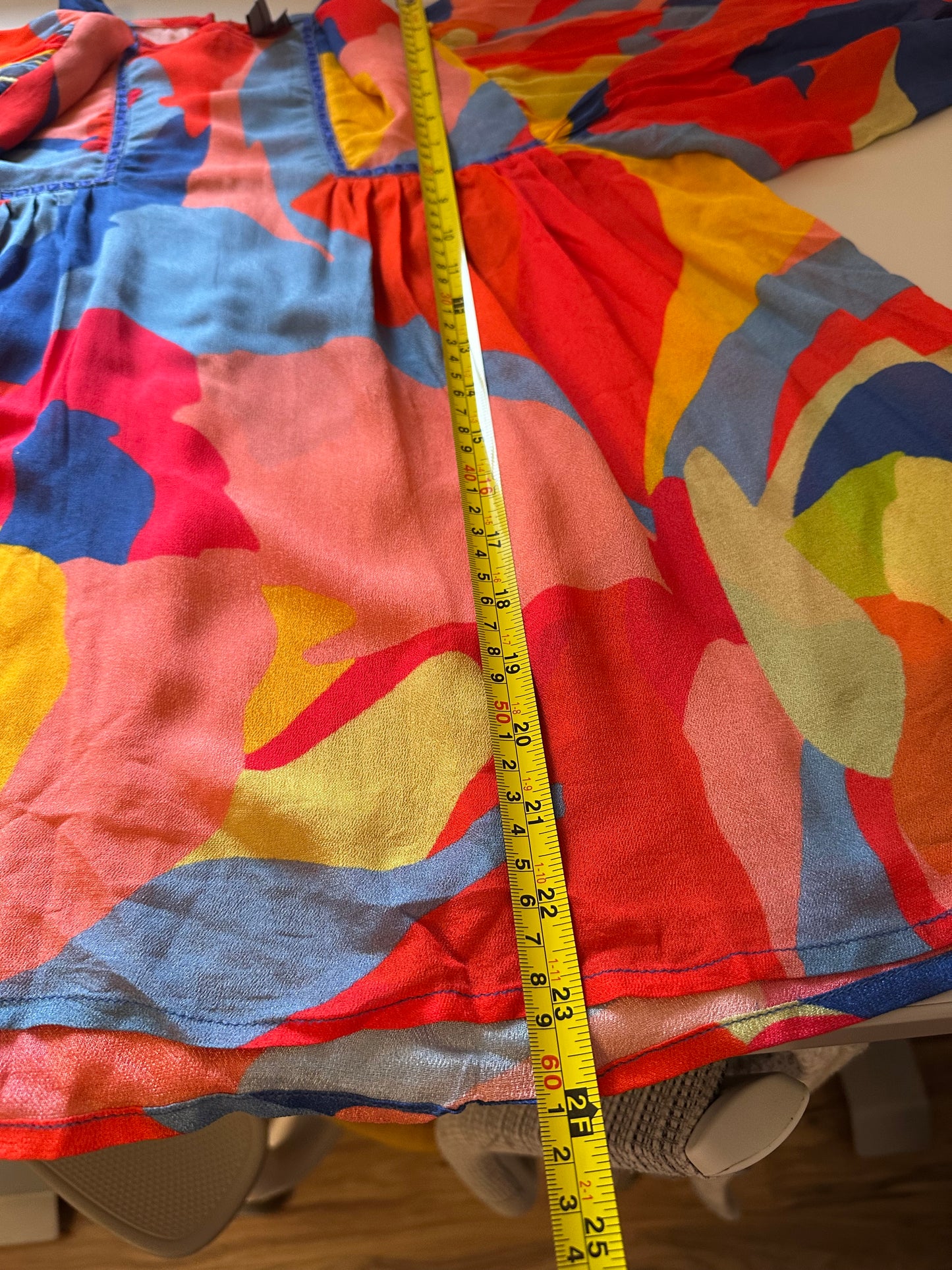 Blank London Miranda Peasant Colorful Abstract Flowy Blouse | Size XSP