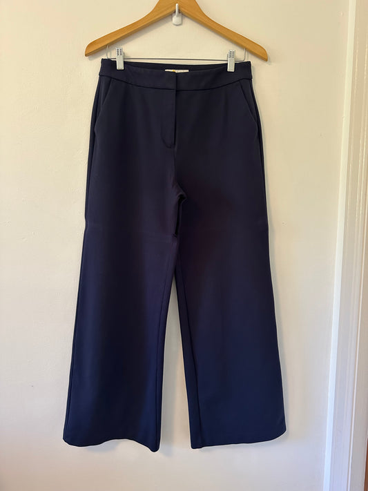 Boden Wide-Leg Ponte Pants in Navy | Size 12P