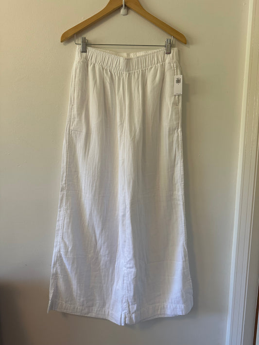 NWT Old Navy Cotton White Wide Leg Elastic Waist Pants | Size Small