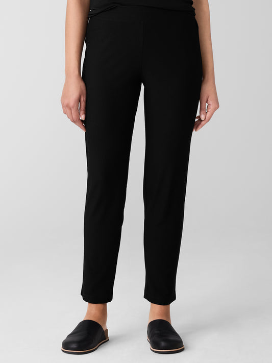 Eileen Fisher Washable Stretch Crepe Slim Ankle Pull On Pant | Size XL