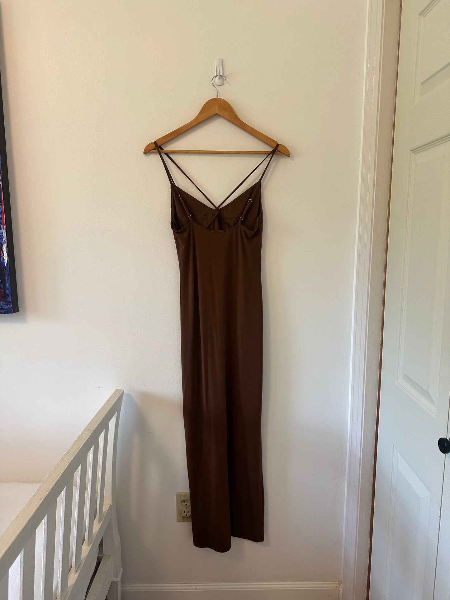 Reformation Lainey Bodycon Knit Maxi Dress in Brown - Size Small