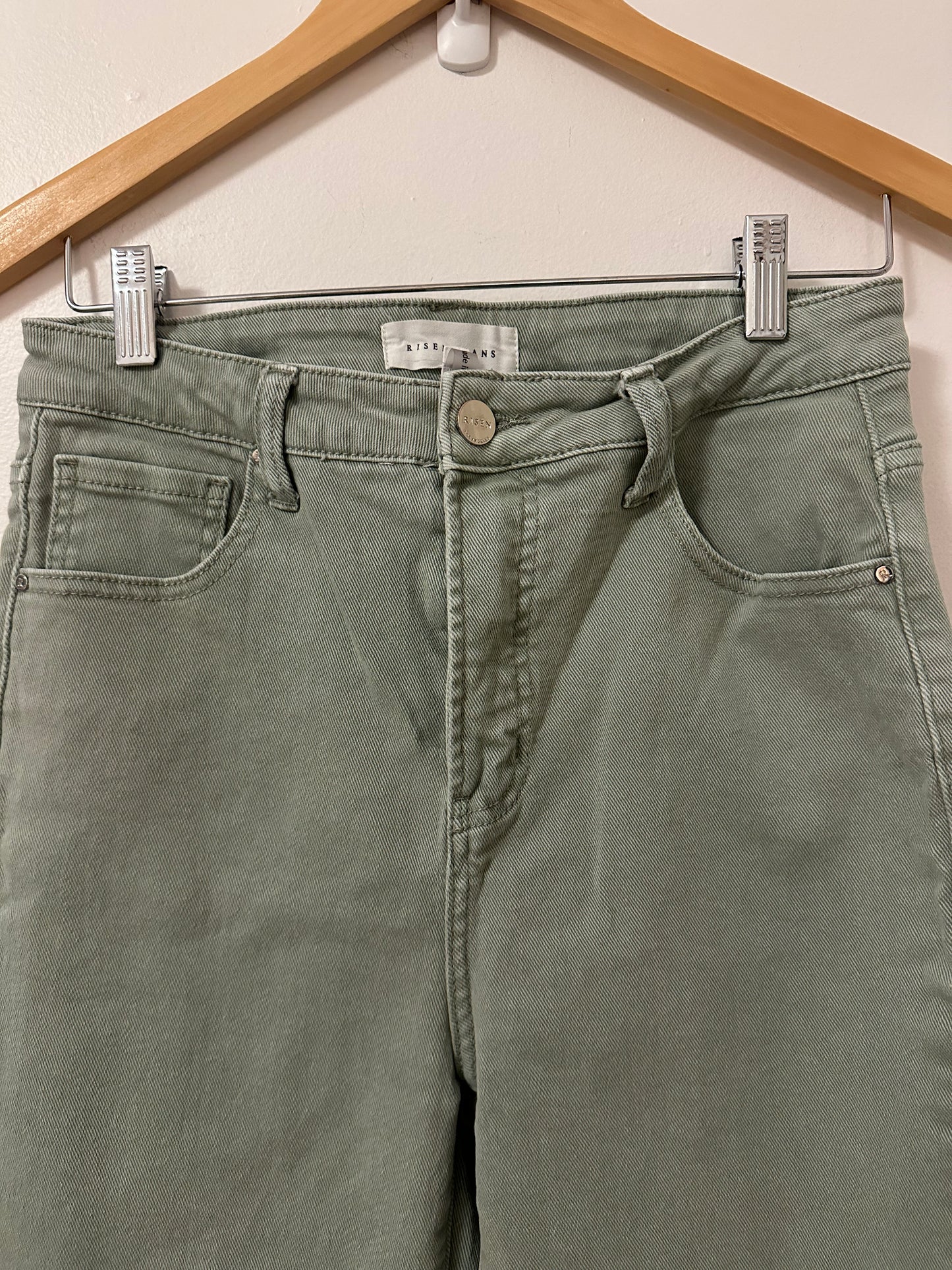 Risen Straight Leg Women's Sage Green Jeans | Size 29