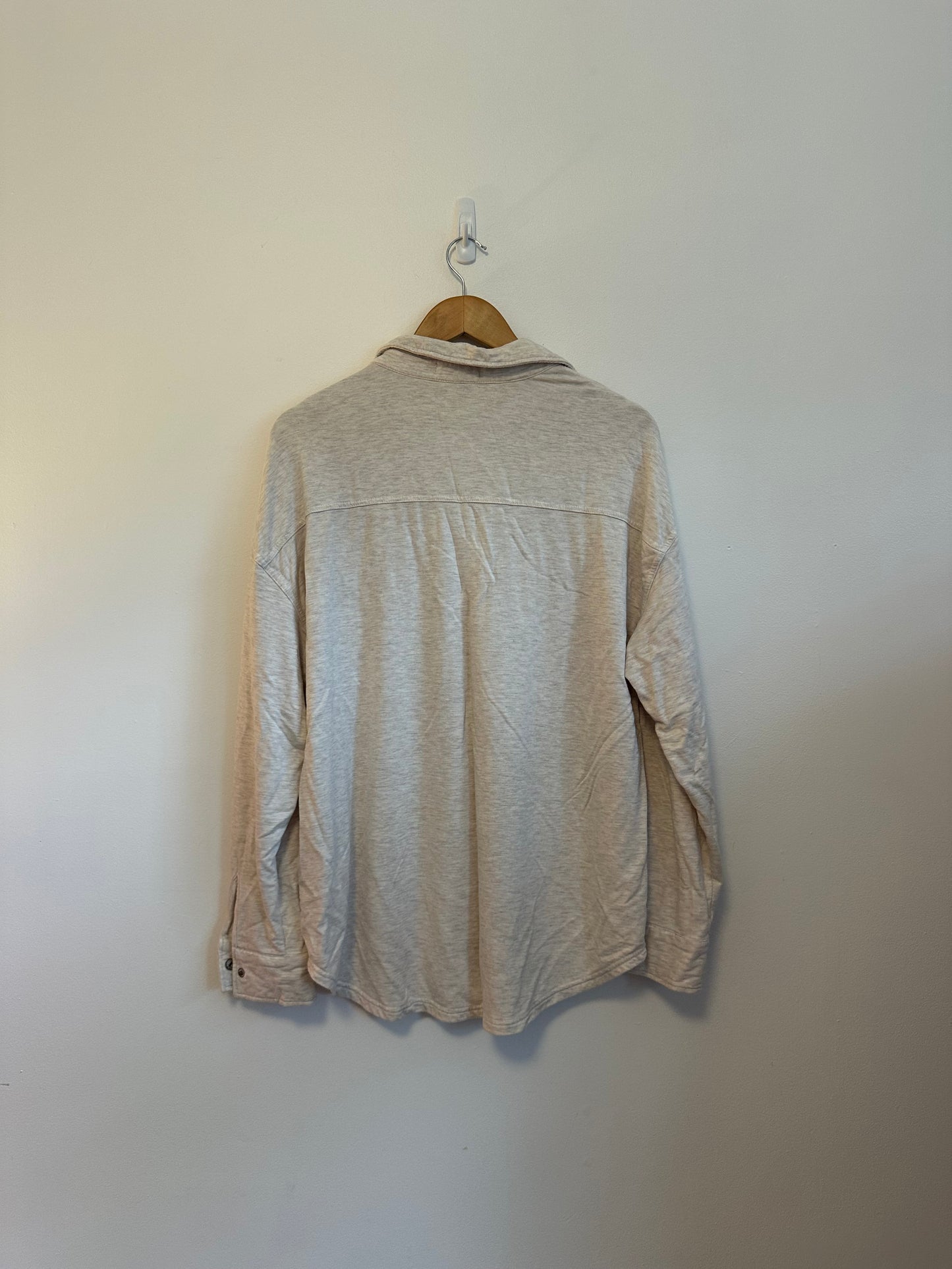 Z Supply WFH Shirt Jacket in Light Oatmeal Heather | Size Large