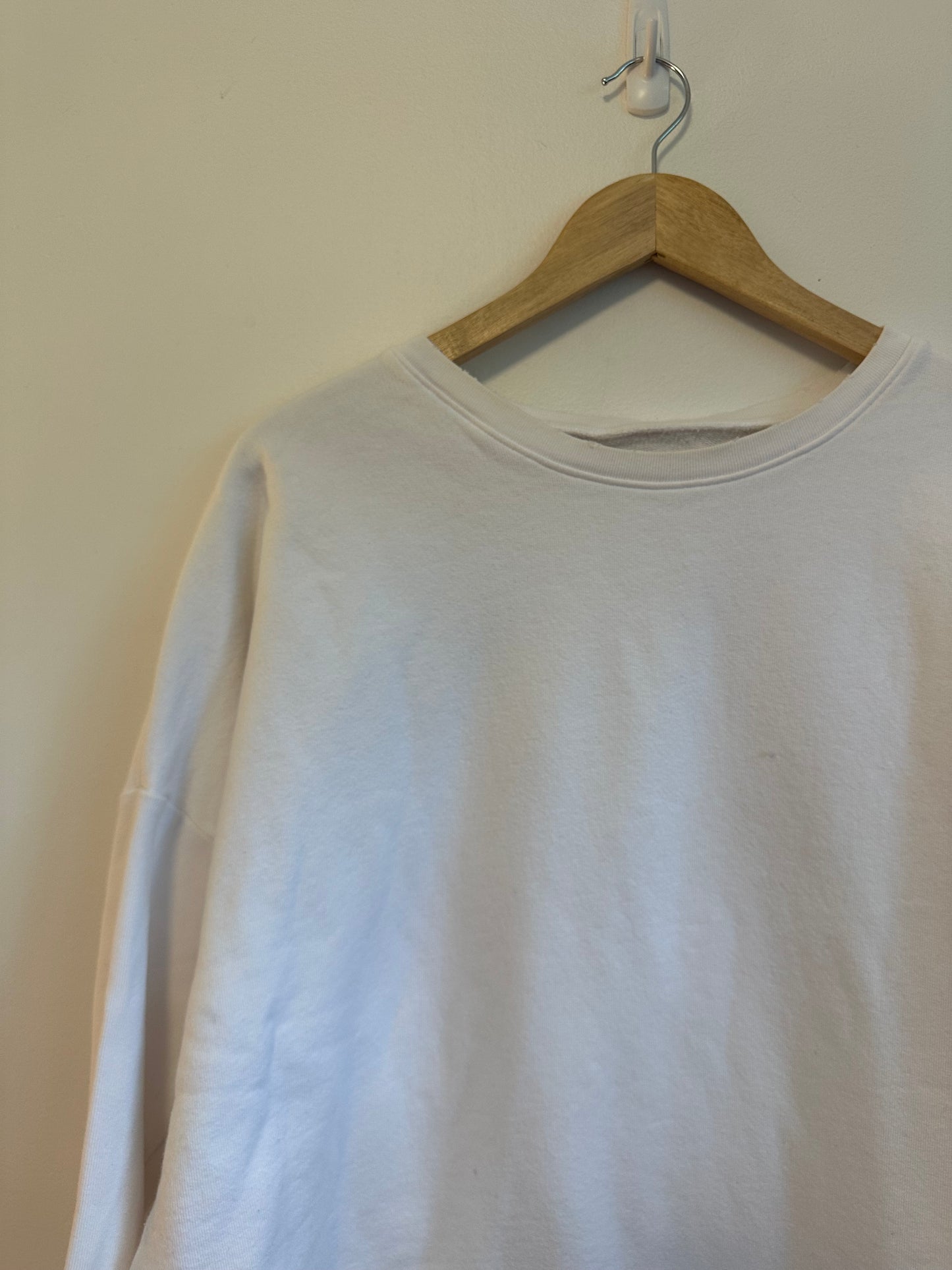Frank & Eileen Anna Long Sleeve Capelet White Sweatshirt | Size Large