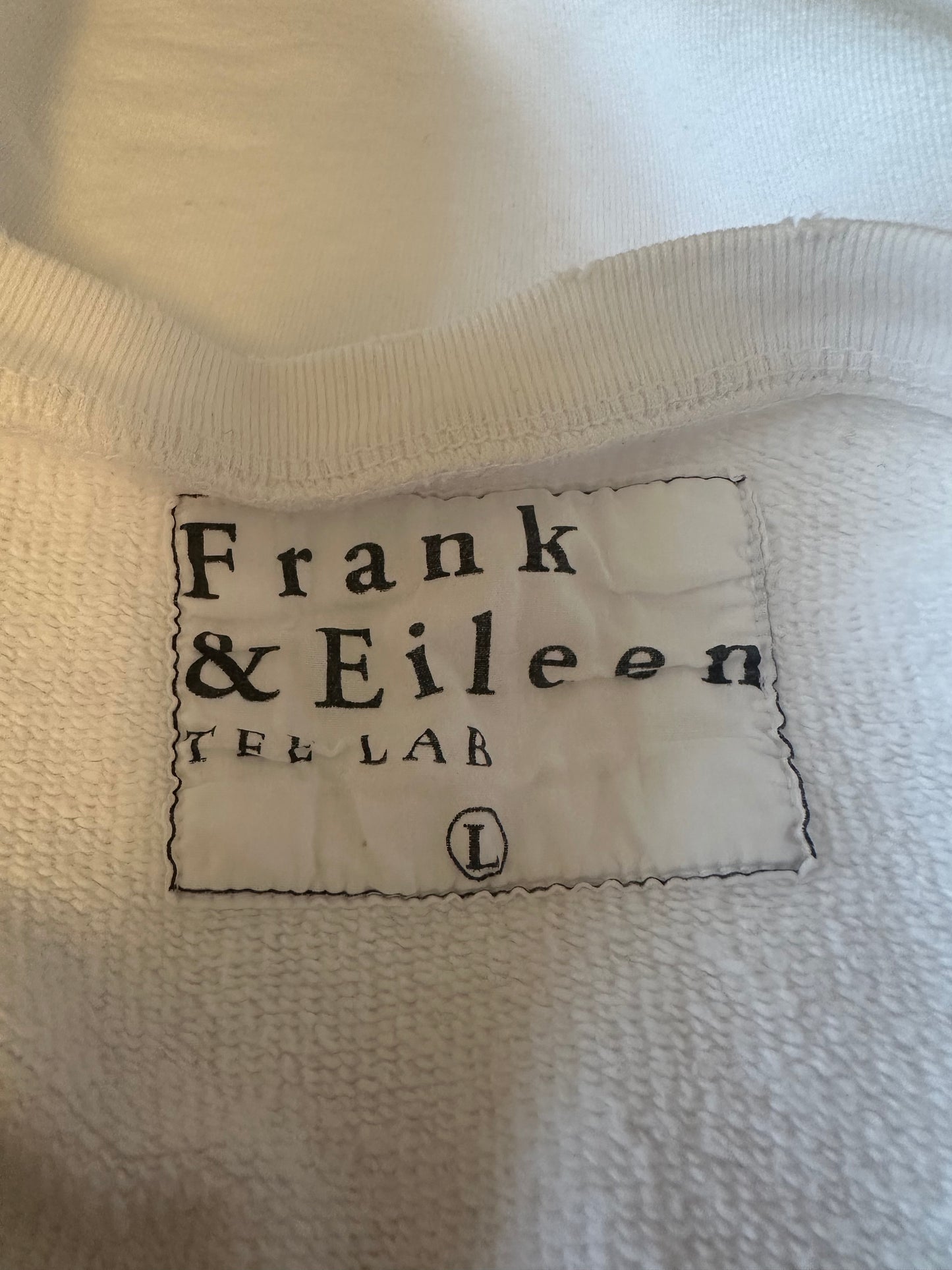 Frank & Eileen Anna Long Sleeve Capelet White Sweatshirt | Size Large