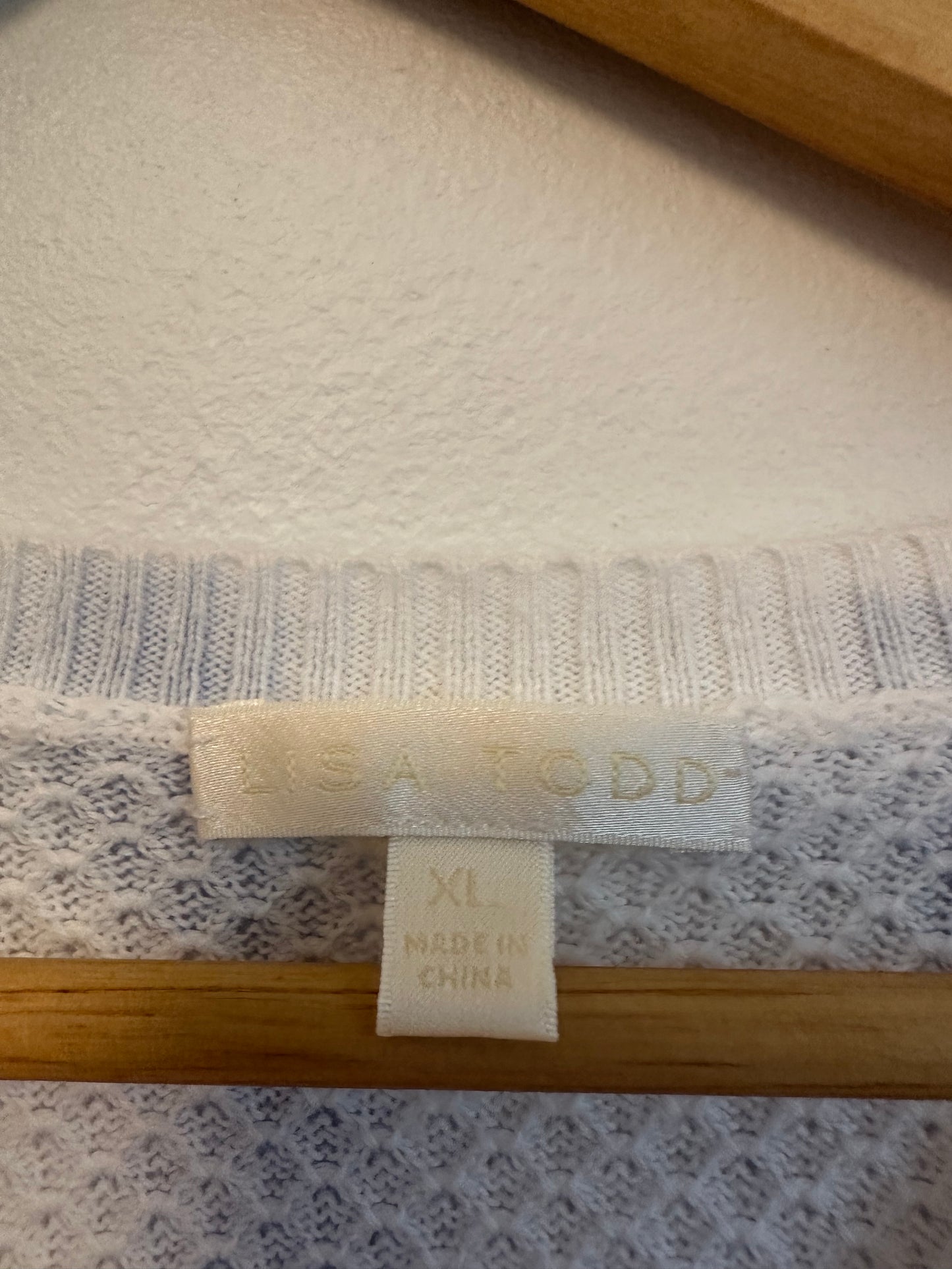 Lisa Todd To Dye For Perforated Tie Dye Cotton V-Neck Sweater | Size XL