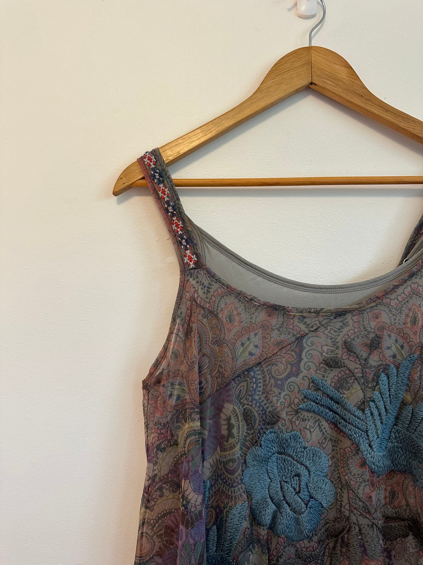 Johnny Was Matisse Mesh Slip Dress in Multi | Size Large