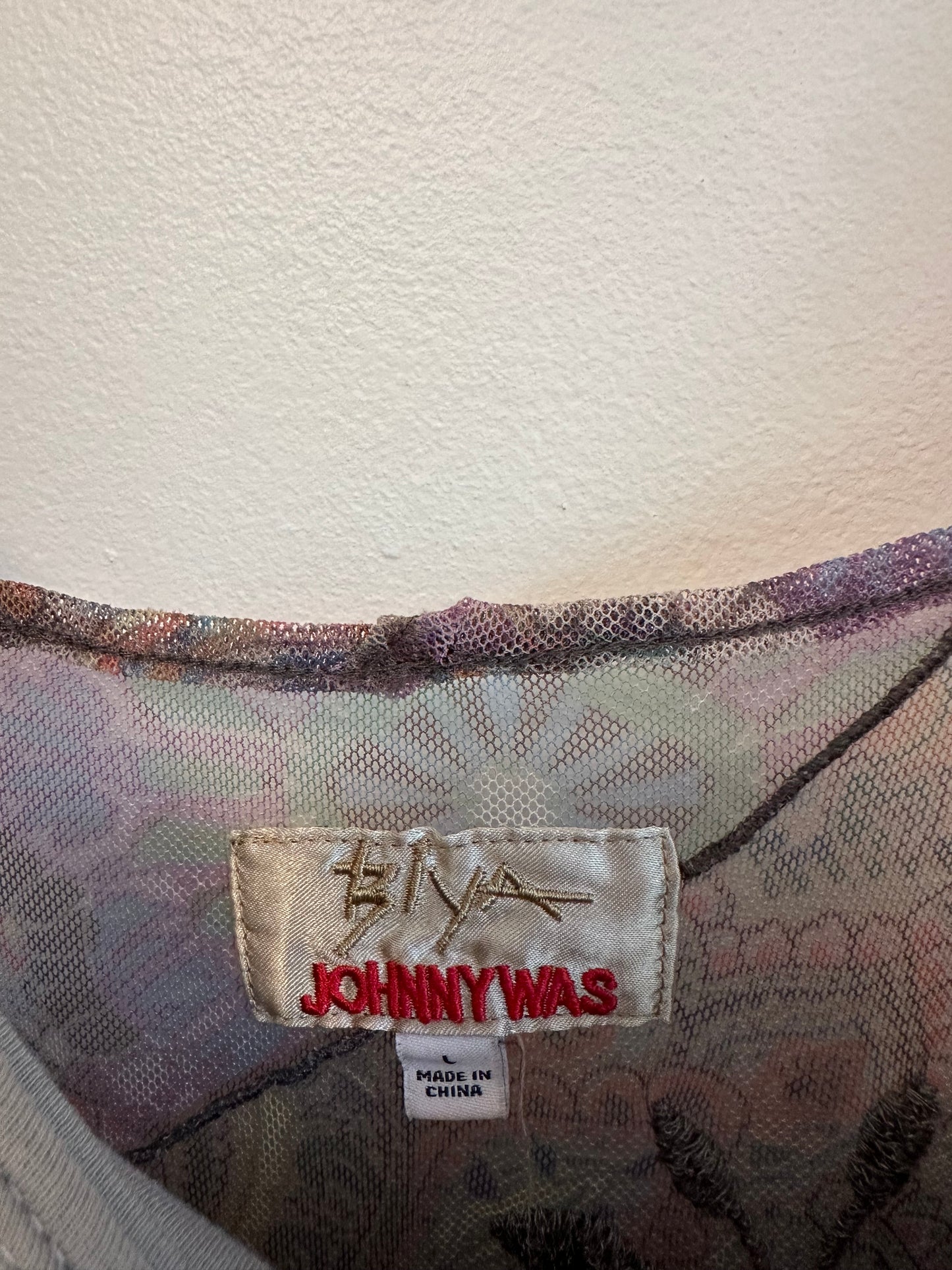Johnny Was Matisse Mesh Slip Dress in Multi | Size Large