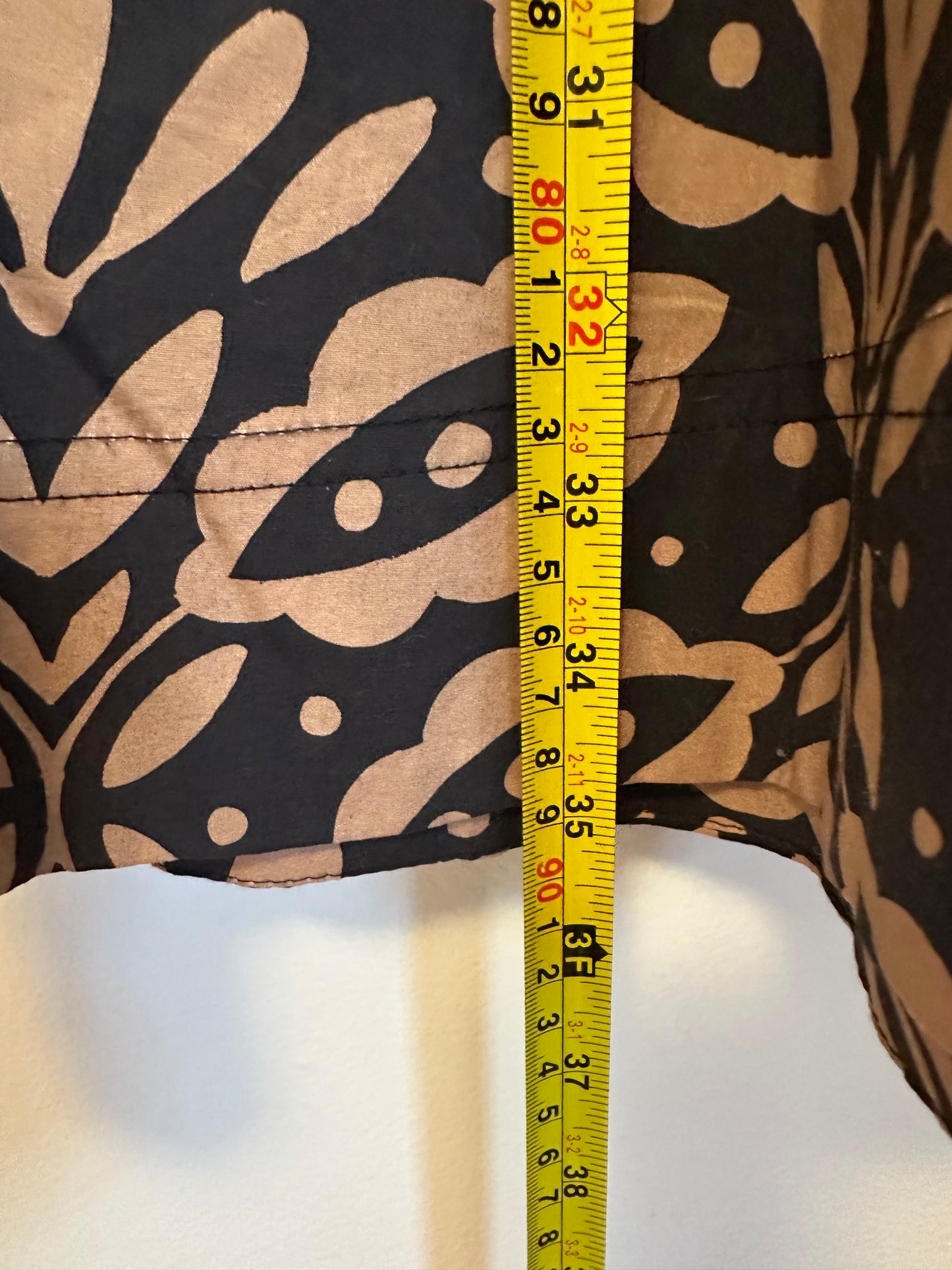 Lilla P Belted Skirt in Khaki Motif | Size Medium
