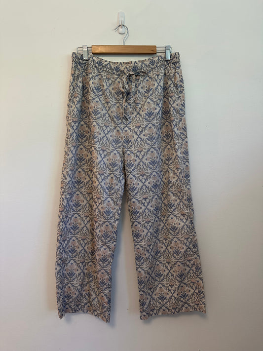 Splendid Floral Damask Cotton Wide Leg Pants | Size Large