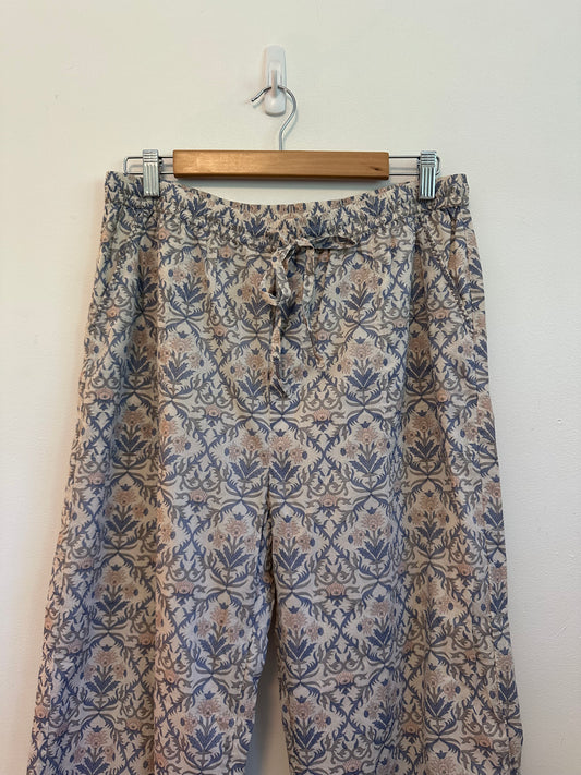 Splendid Floral Damask Cotton Wide Leg Pants | Size Large