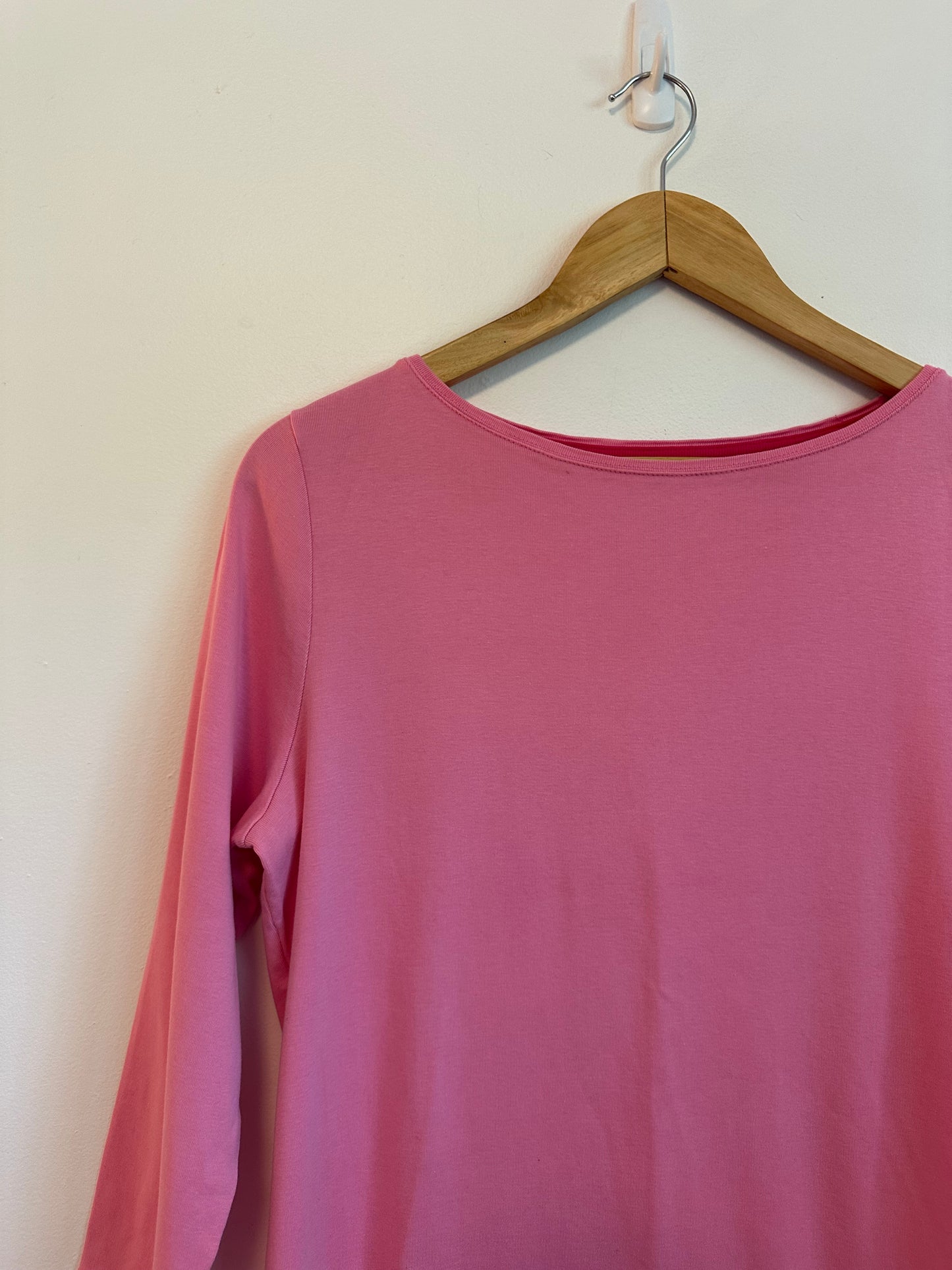 Talbots Pima Cotton Pink 3/4 Sleeve Boatneck T-Shirt | Size Large