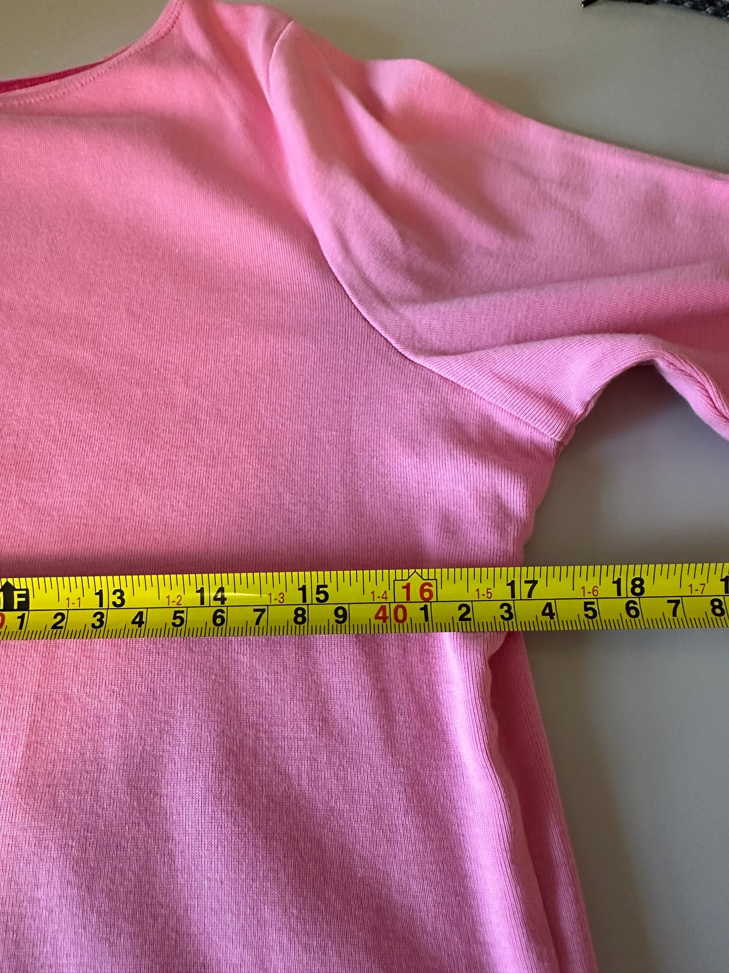 Talbots Pima Cotton Pink 3/4 Sleeve Boatneck T-Shirt | Size Large
