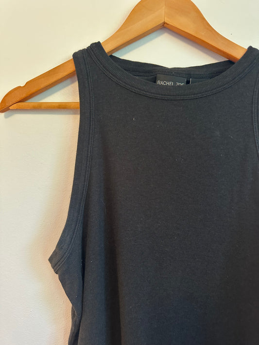 Rachel Zoe Black Ribbed Tank Top | Size XL