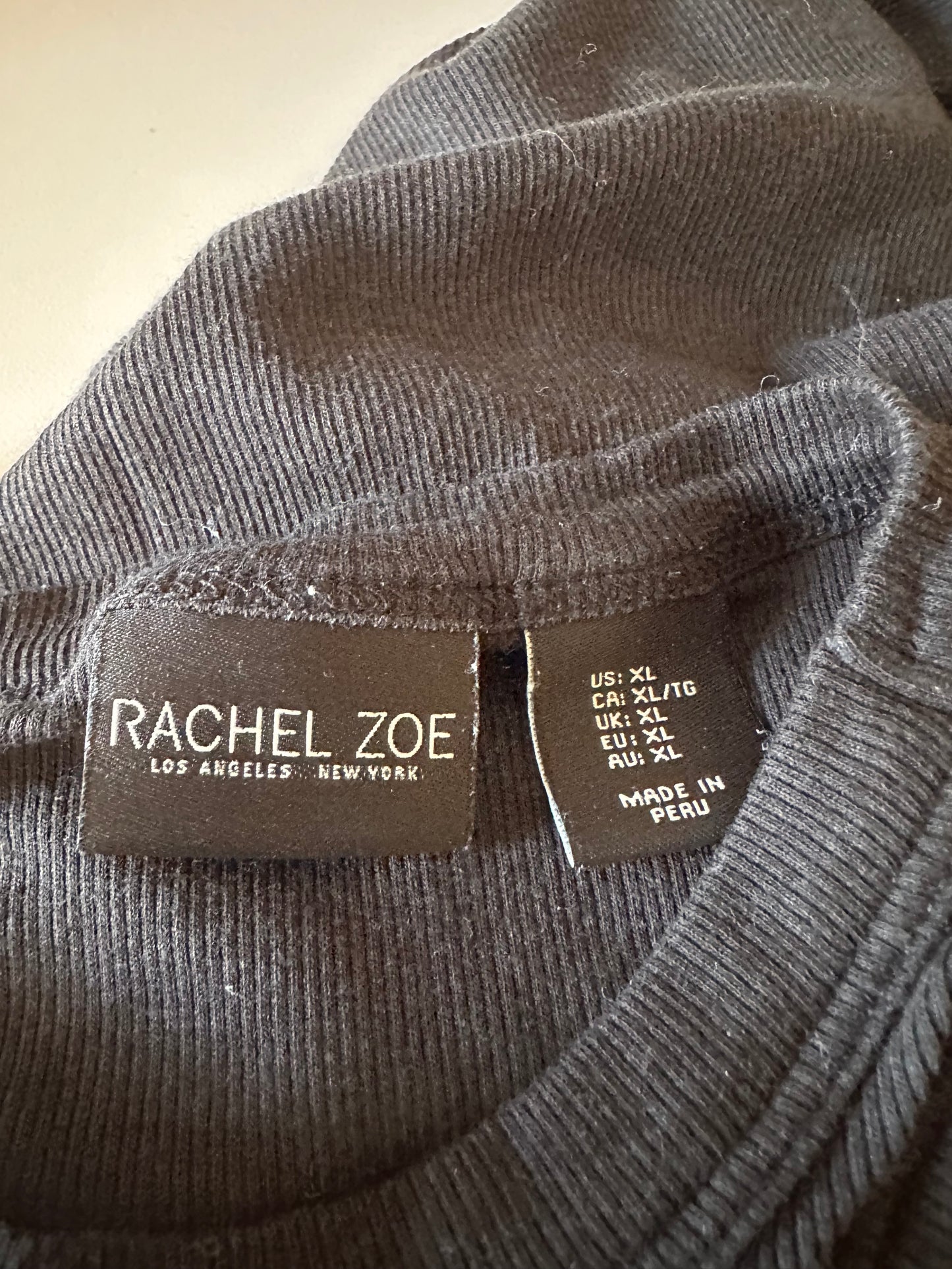 Rachel Zoe Black Ribbed Tank Top | Size XL