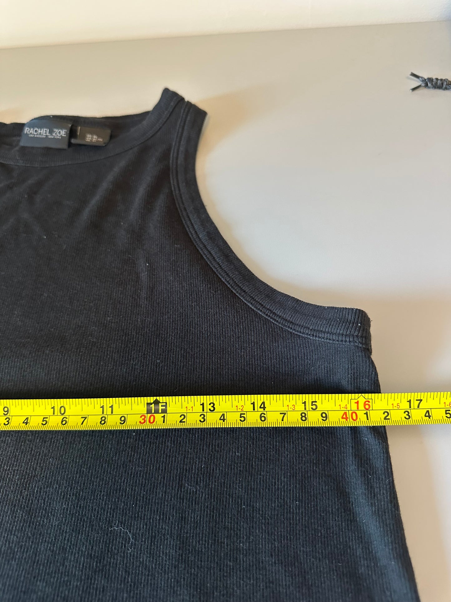Rachel Zoe Black Ribbed Tank Top | Size XL
