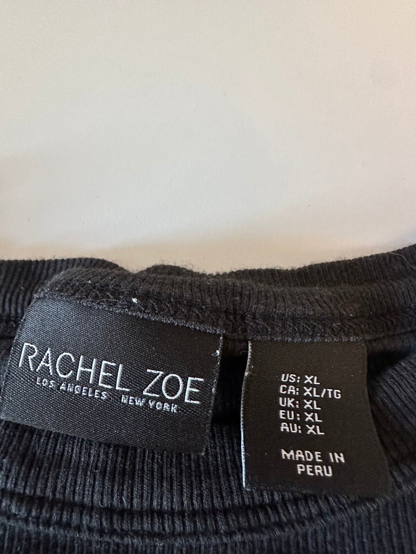 Rachel Zoe Black Ribbed Tank Top | Size XL