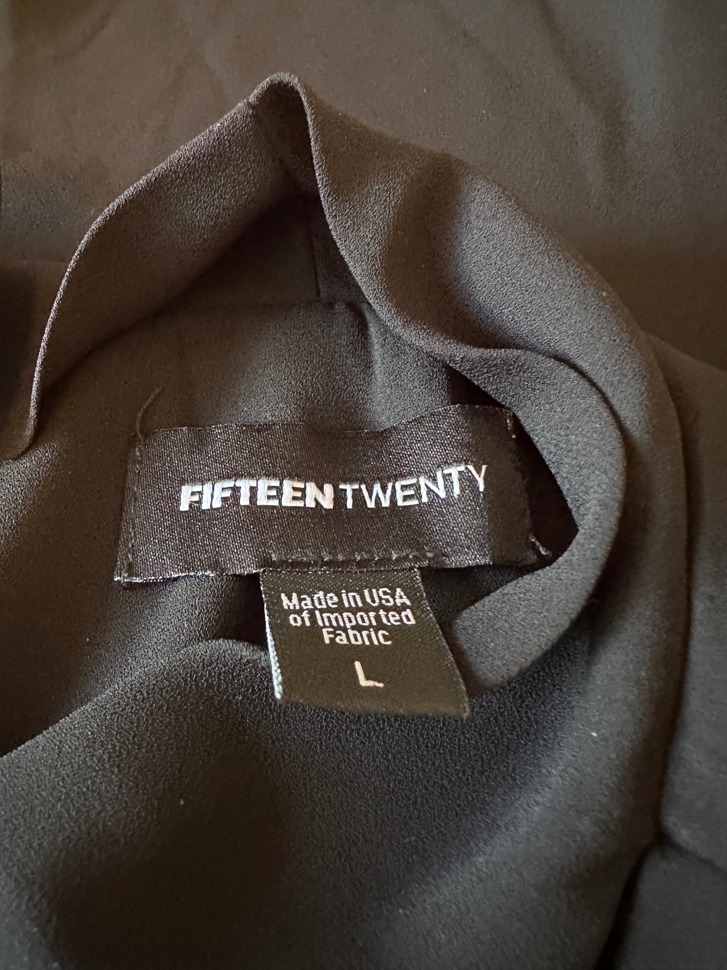 Fifteen Twenty Cross Neck Sleeveless Blouse in Black | Size Large