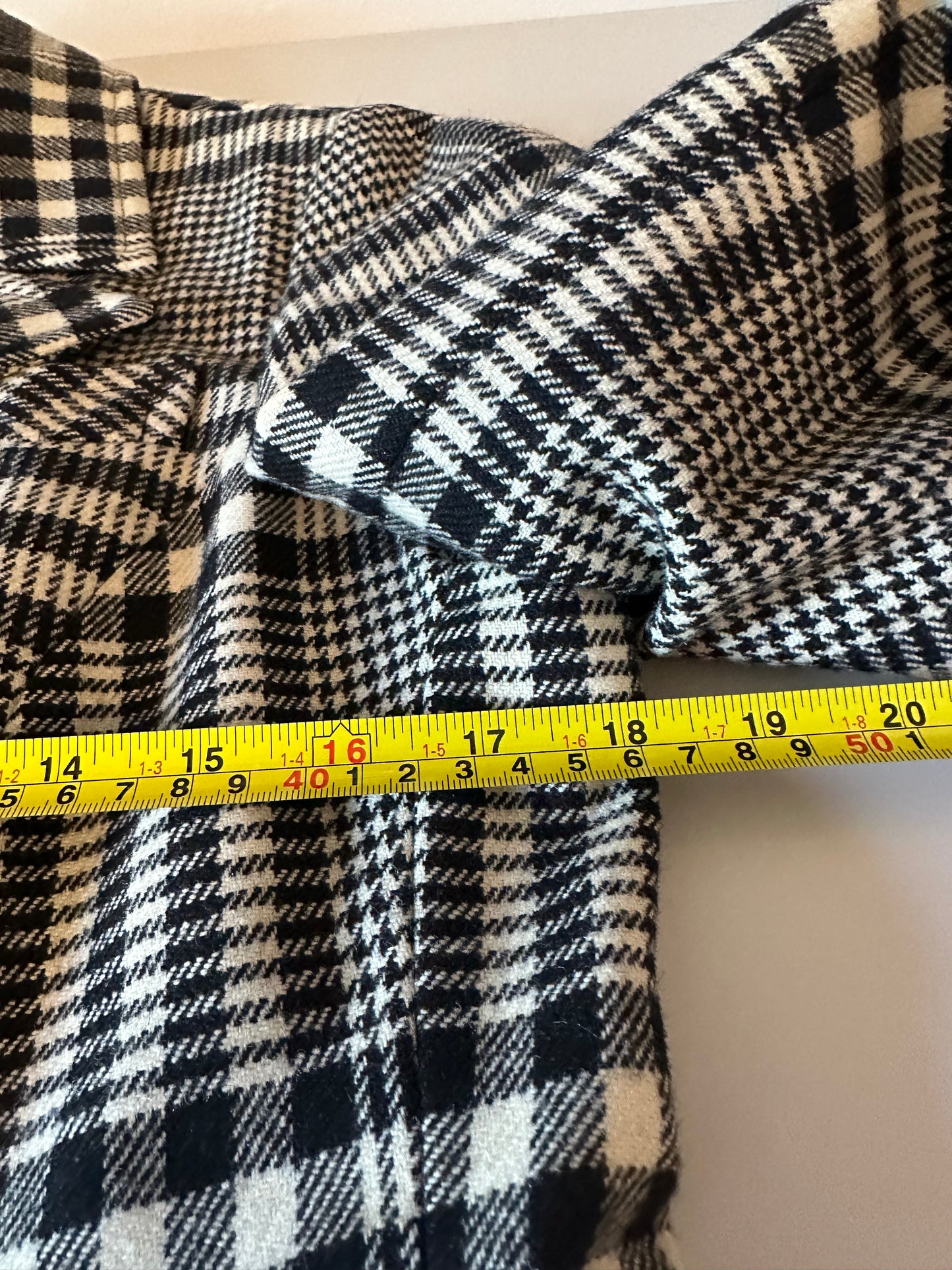 Jackfinn Vintage Double Breasted Black and White Houndstooth Blazer | Size 14