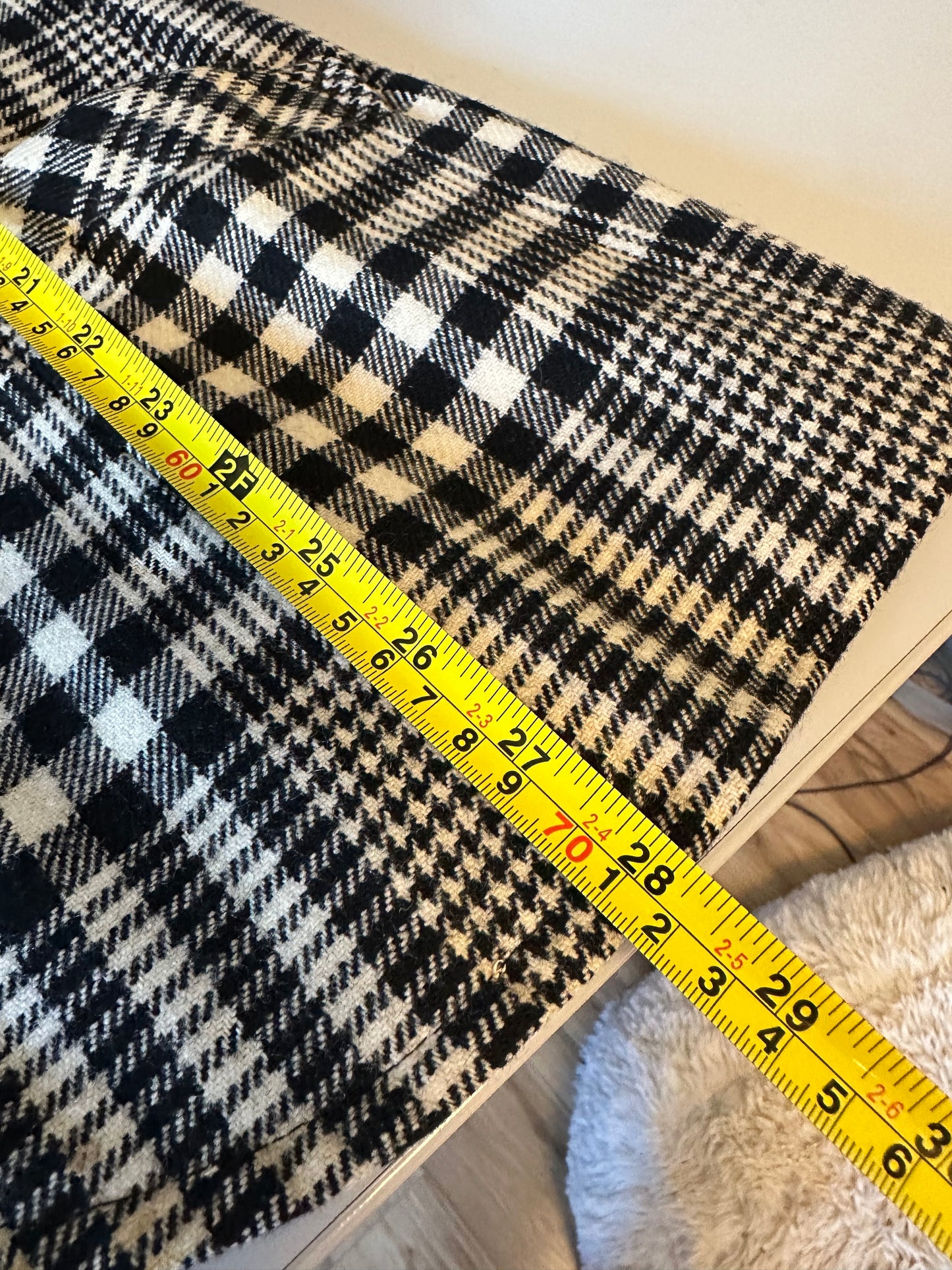 Jackfinn Vintage Double Breasted Black and White Houndstooth Blazer | Size 14
