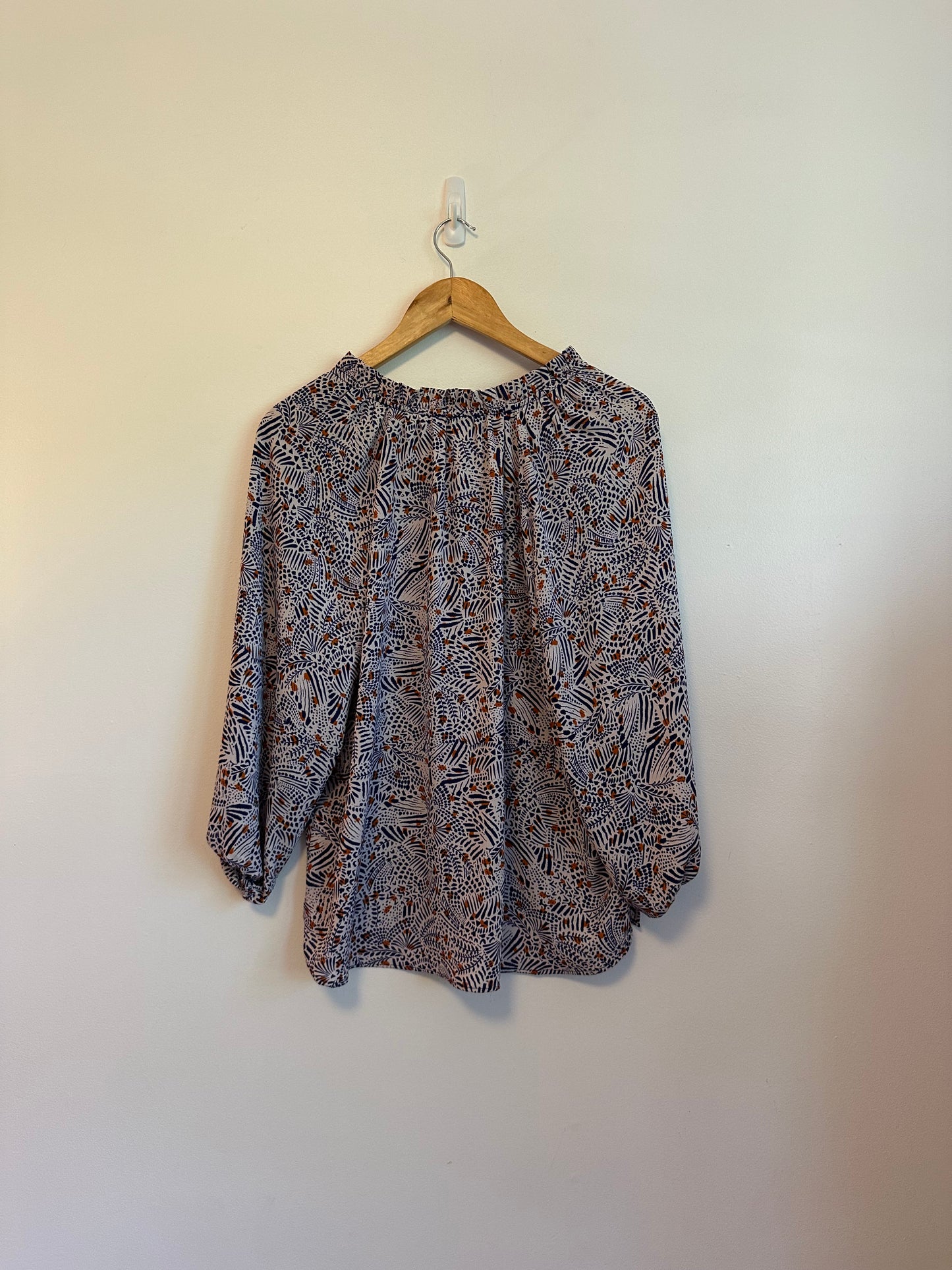 Veronica M Ornella Split-Neck Blouse | Size Large