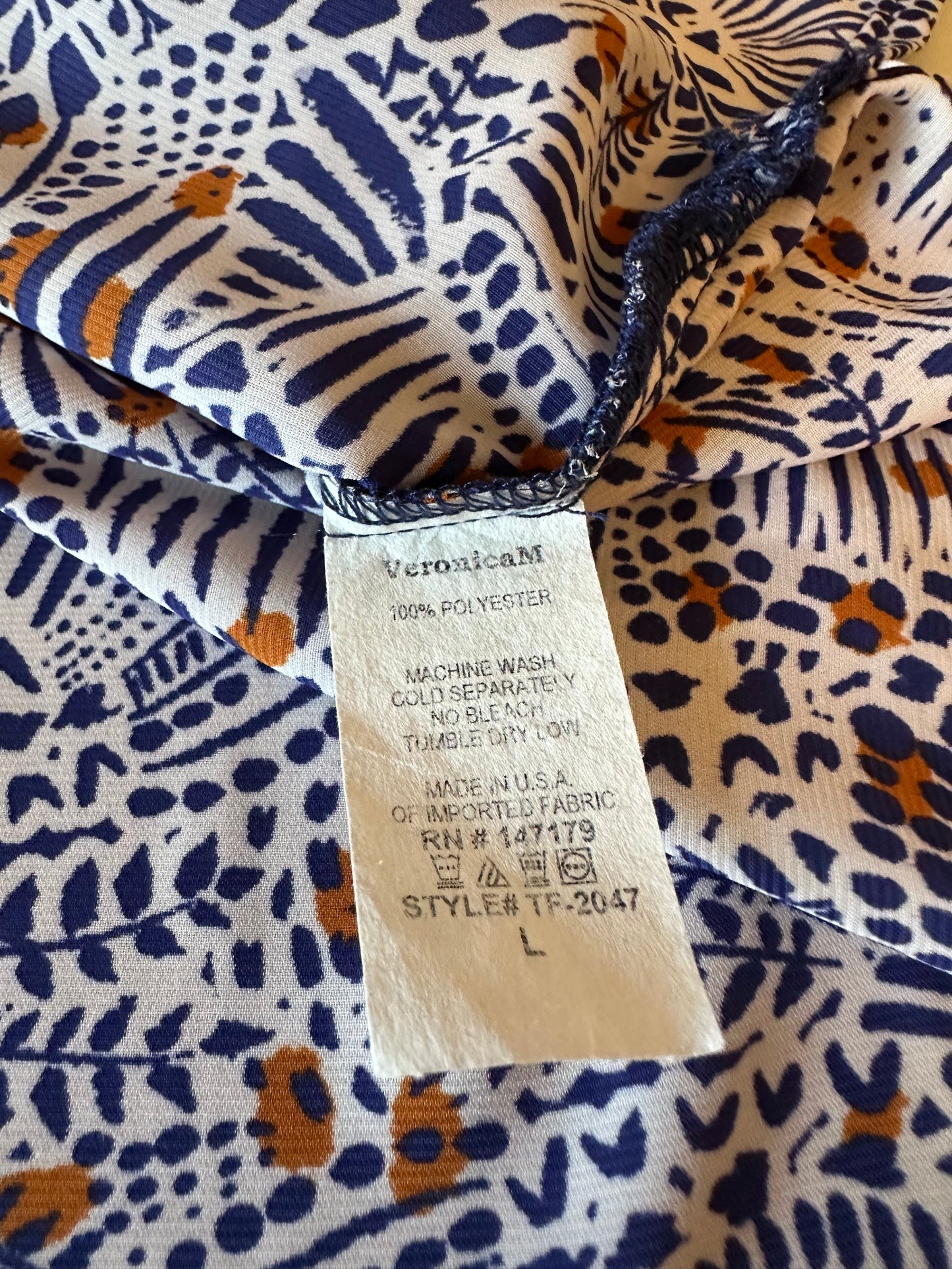 Veronica M Ornella Split-Neck Blouse | Size Large