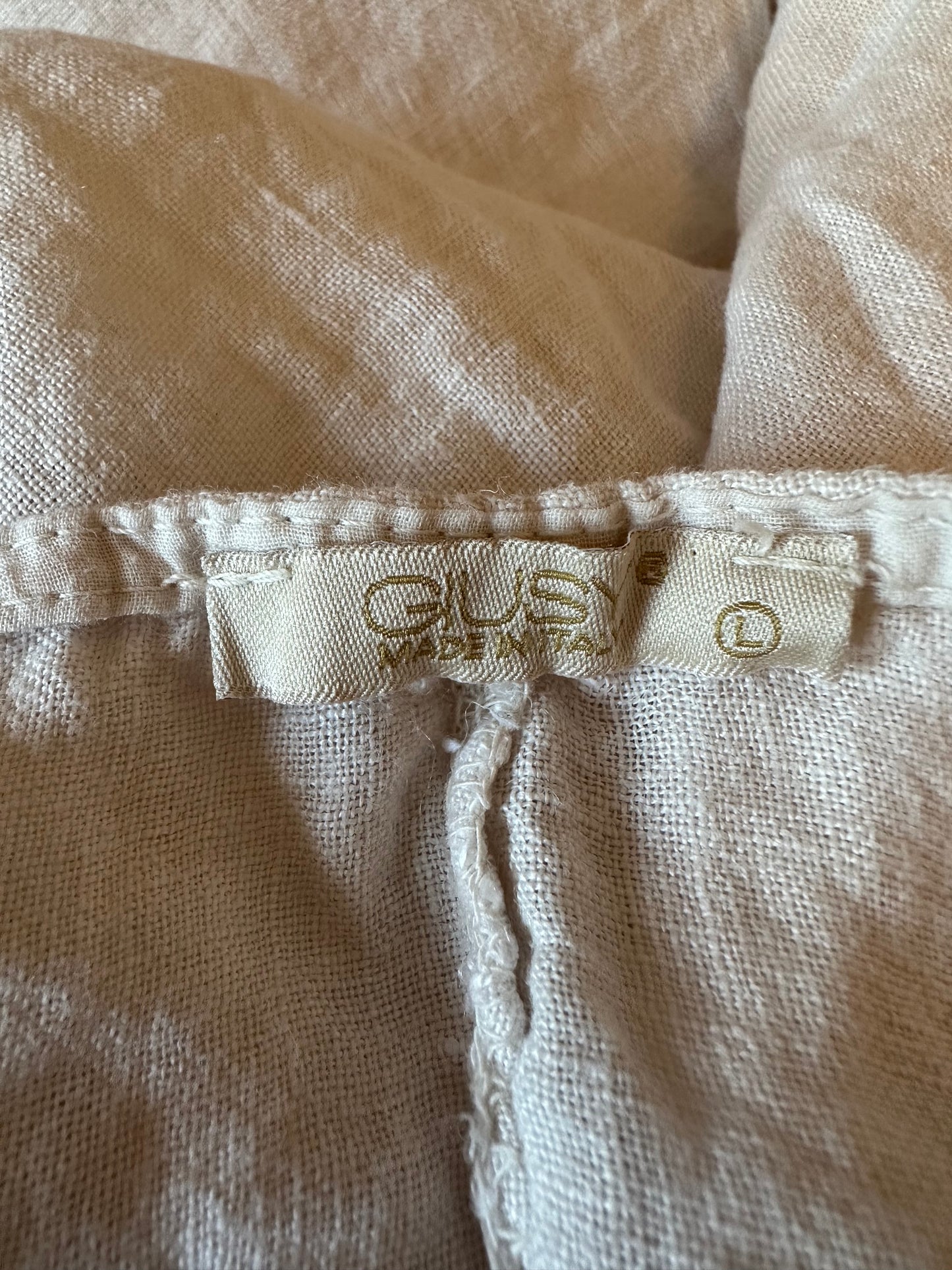 Giusy Linen Relaxed Fit Blouse in Oatmeal Tan | Size Large