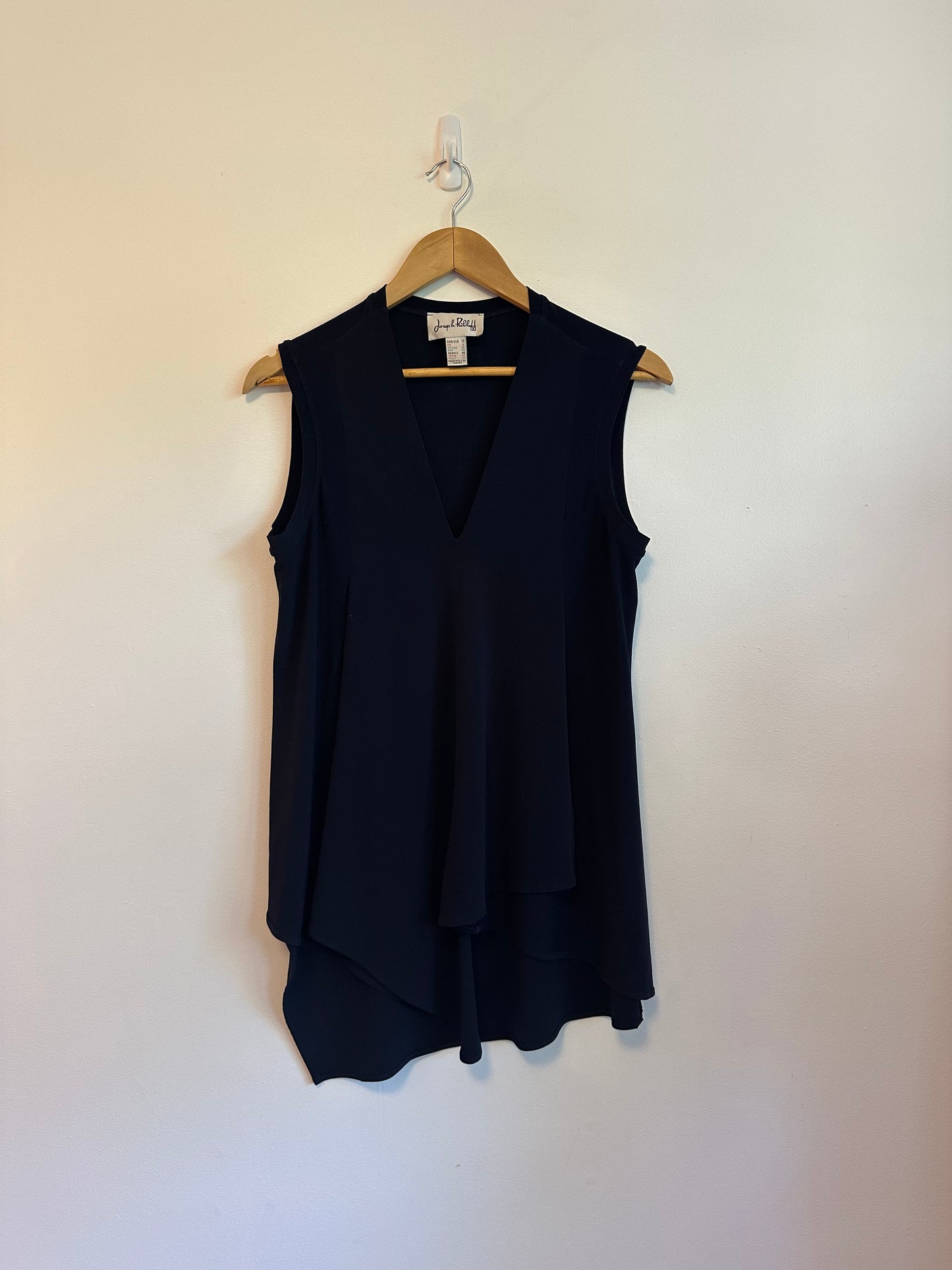 Joseph Ribkoff Asymmetrical Sleeveless Tunic in Navy Blue | Size 10