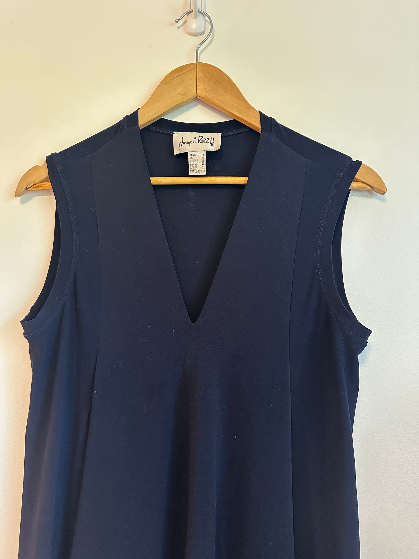 Joseph Ribkoff Asymmetrical Sleeveless Tunic in Navy Blue | Size 10