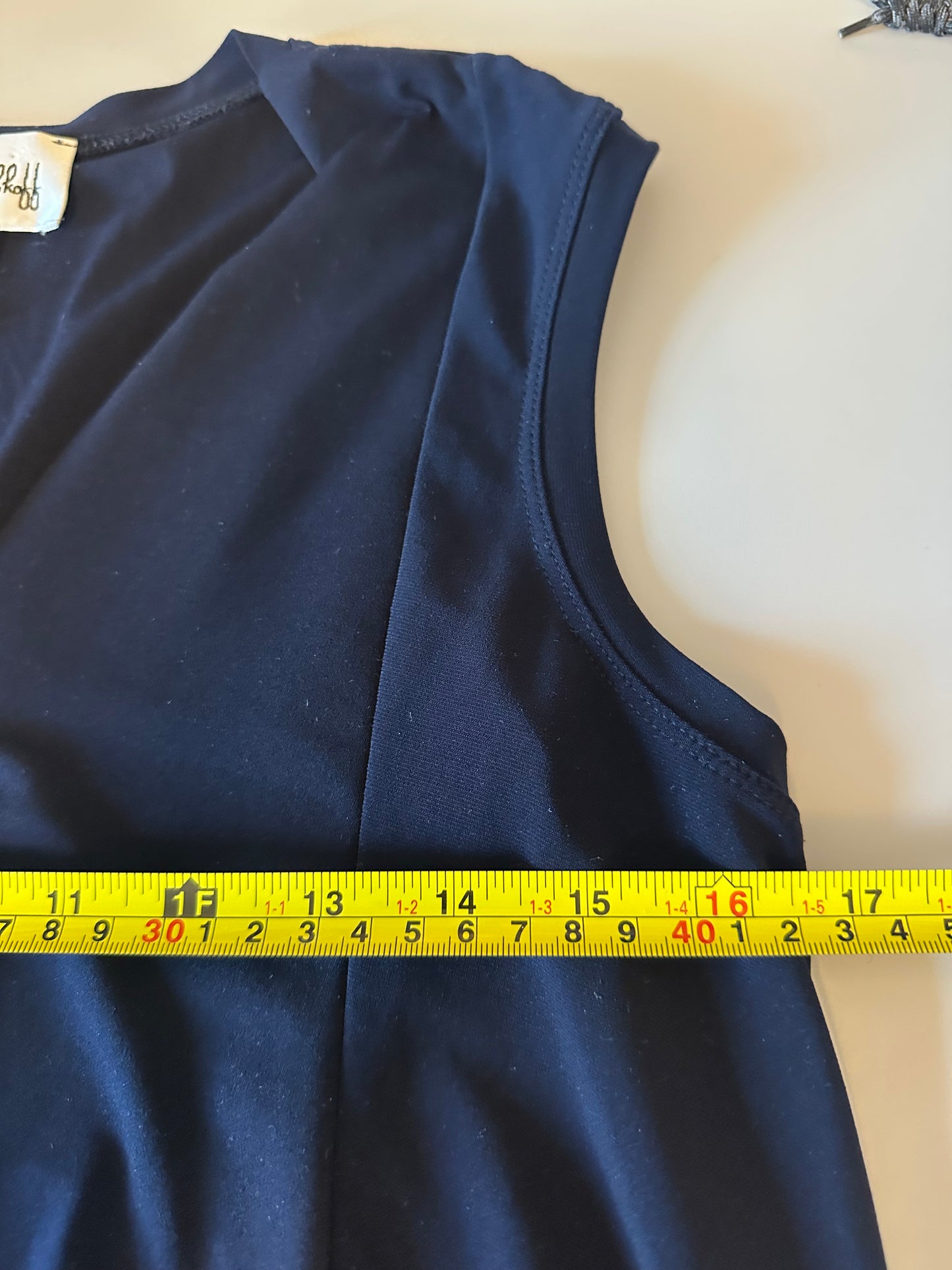 Joseph Ribkoff Asymmetrical Sleeveless Tunic in Navy Blue | Size 10