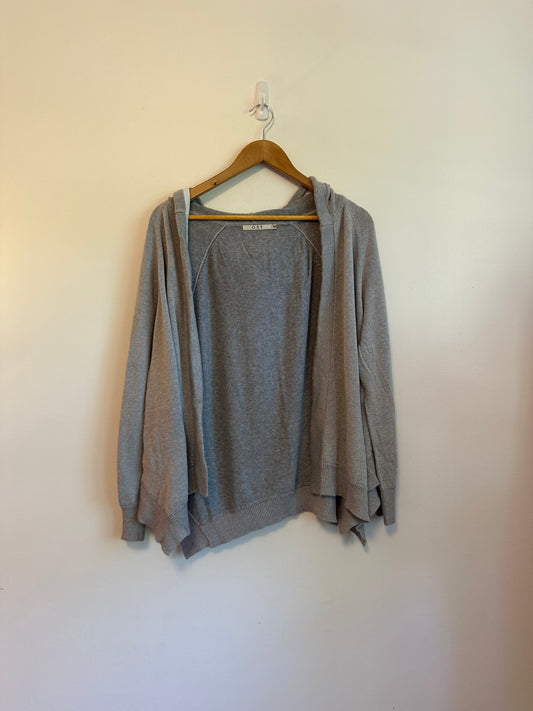 Øst London Gray Hooded Open Cardigan | Size Medium
