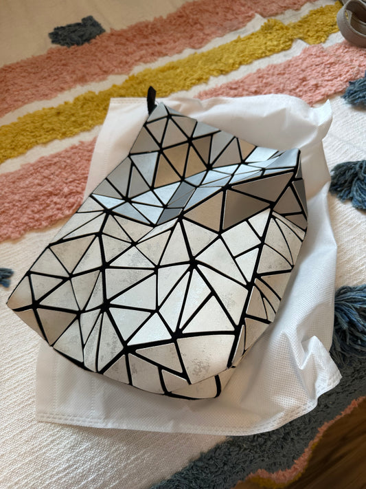 Patrizia Luca Geometric Crossbody Bag in Gold and Silver