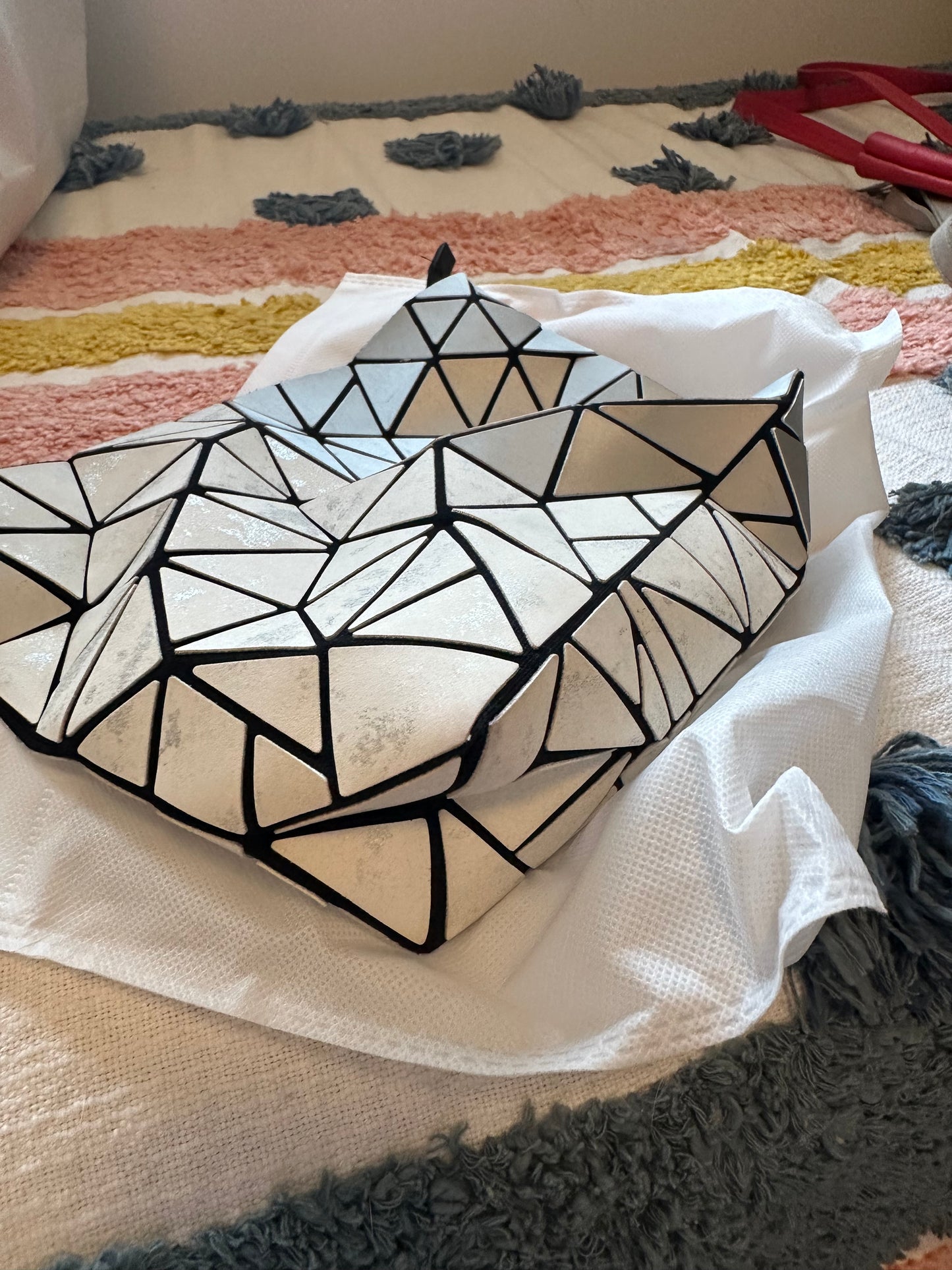 Patrizia Luca Geometric Crossbody Bag in Gold and Silver