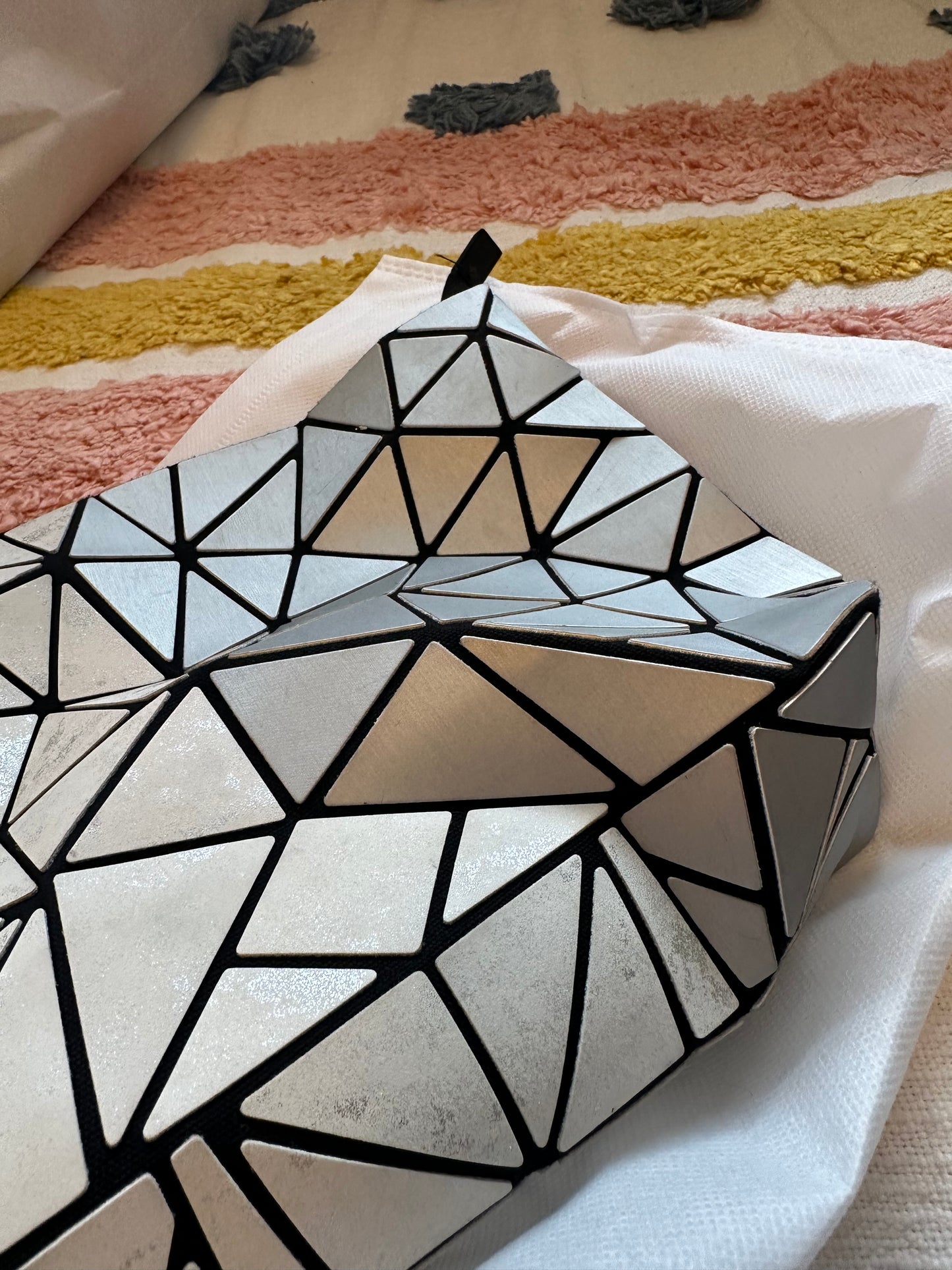 Patrizia Luca Geometric Crossbody Bag in Gold and Silver
