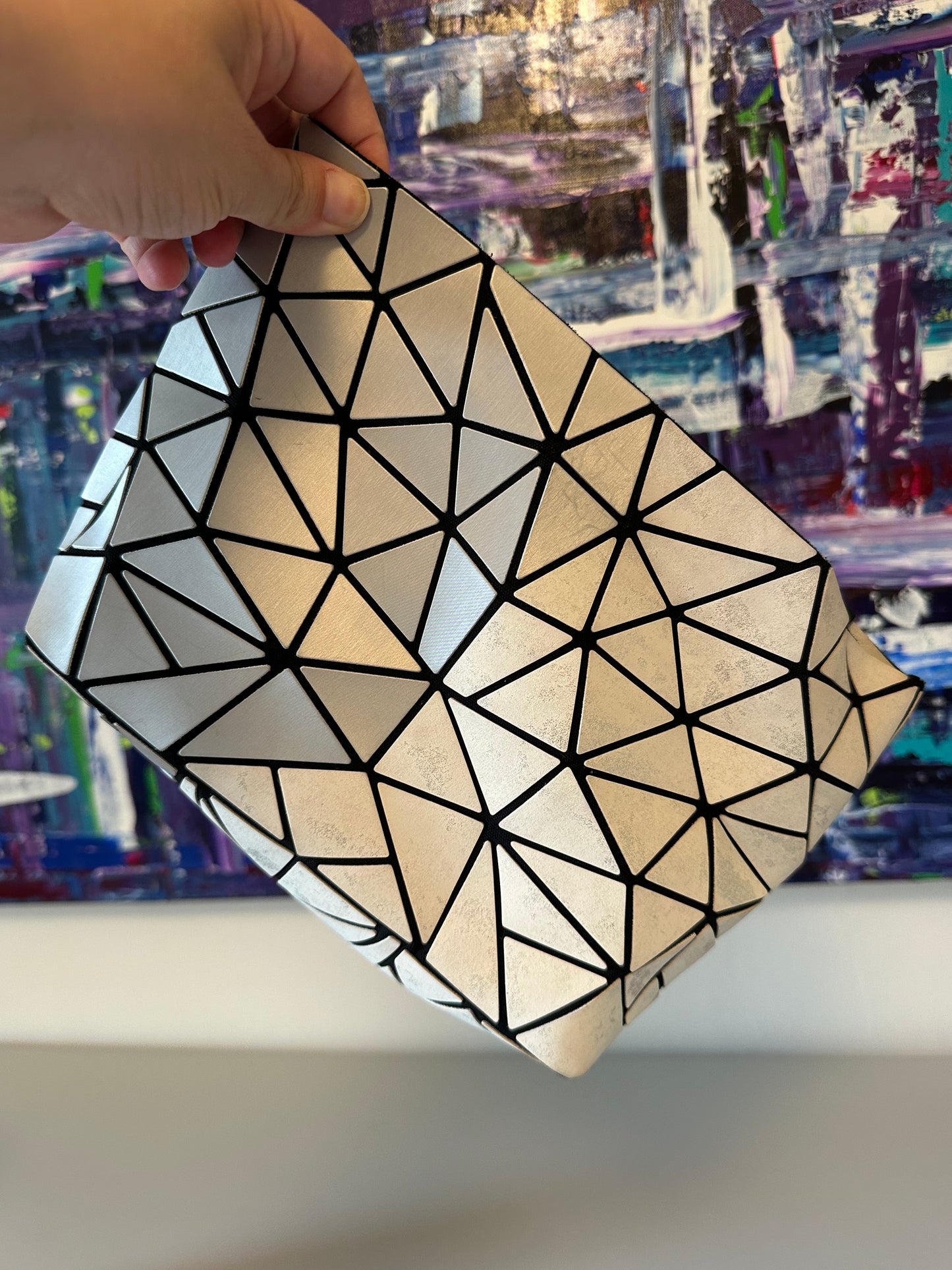 Patrizia Luca Geometric Crossbody Bag in Gold and Silver